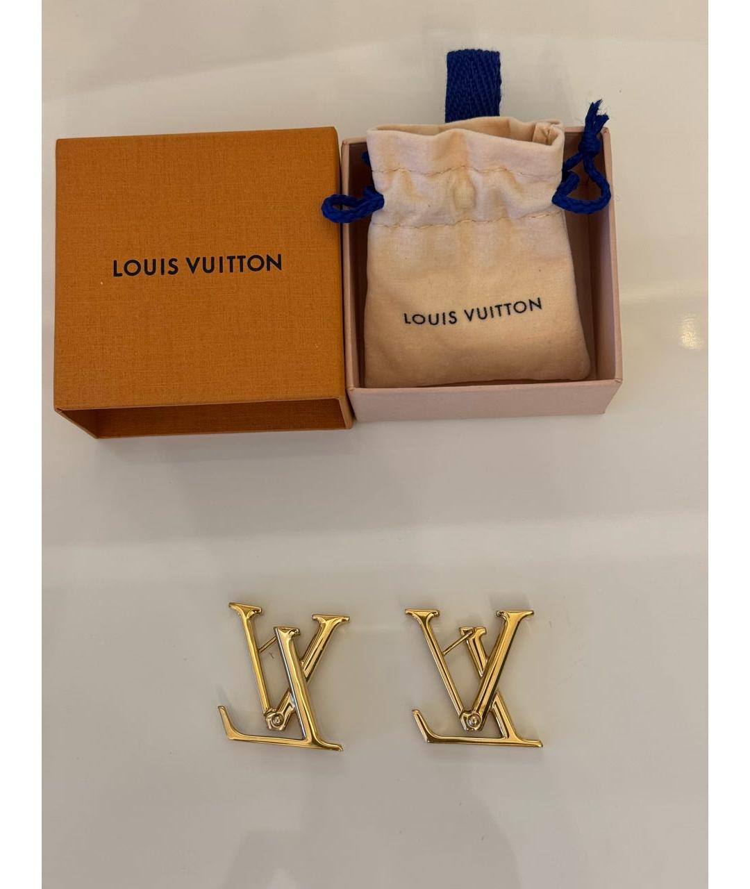 LOUIS VUITTON Золотые металлические серьги, фото 2