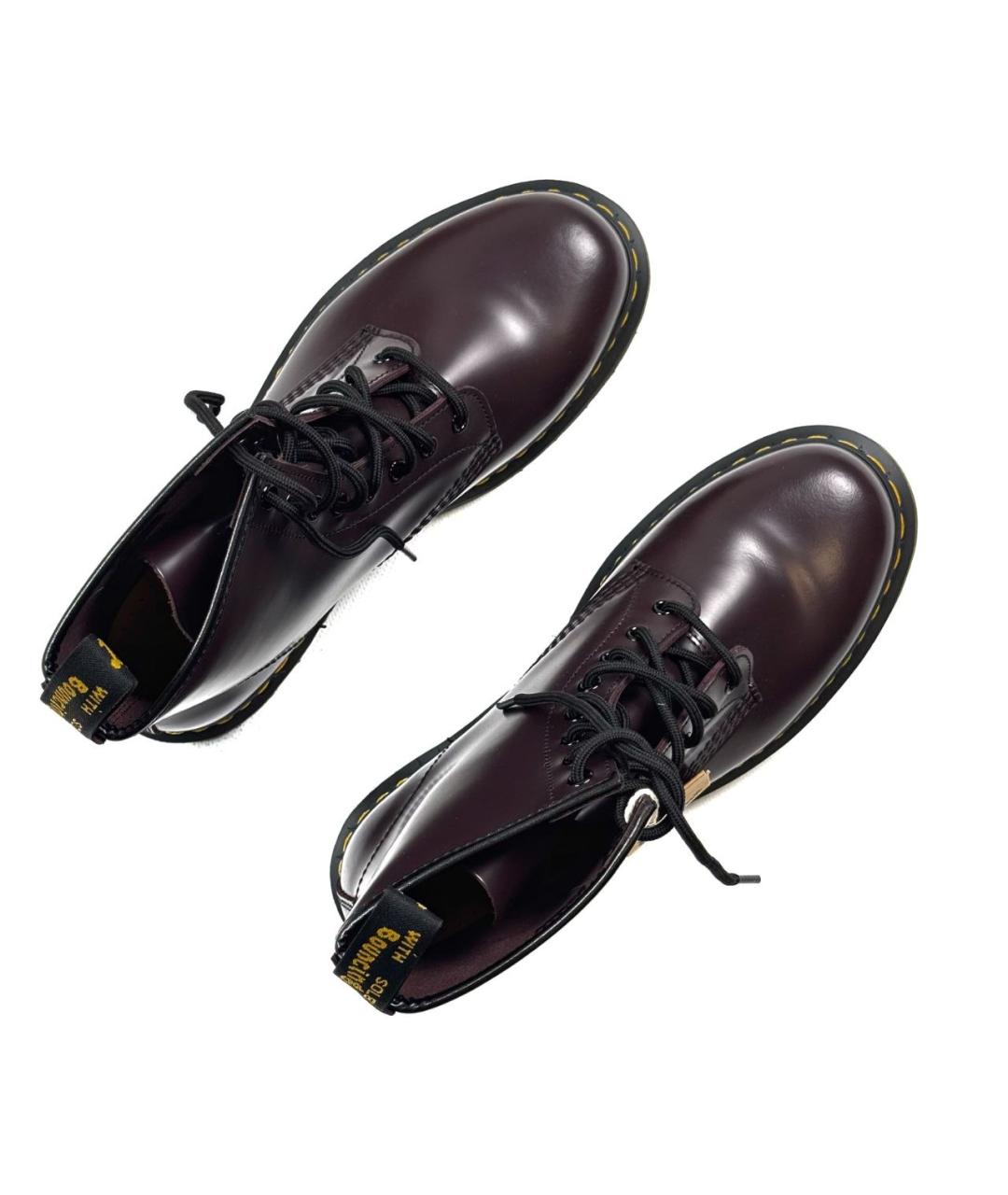 DR. MARTENS Бордовые кожаные высокие ботинки, фото 3