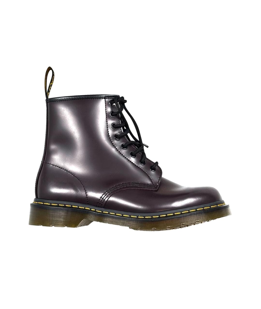 DR. MARTENS Бордовые кожаные высокие ботинки, фото 1