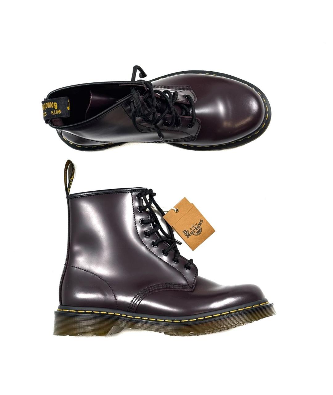 DR. MARTENS Бордовые кожаные высокие ботинки, фото 6