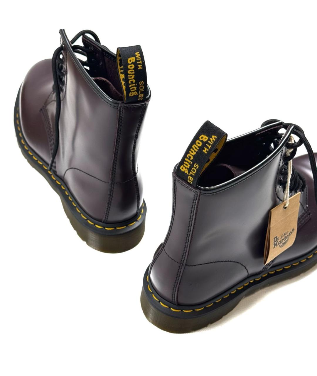 DR. MARTENS Бордовые кожаные высокие ботинки, фото 4