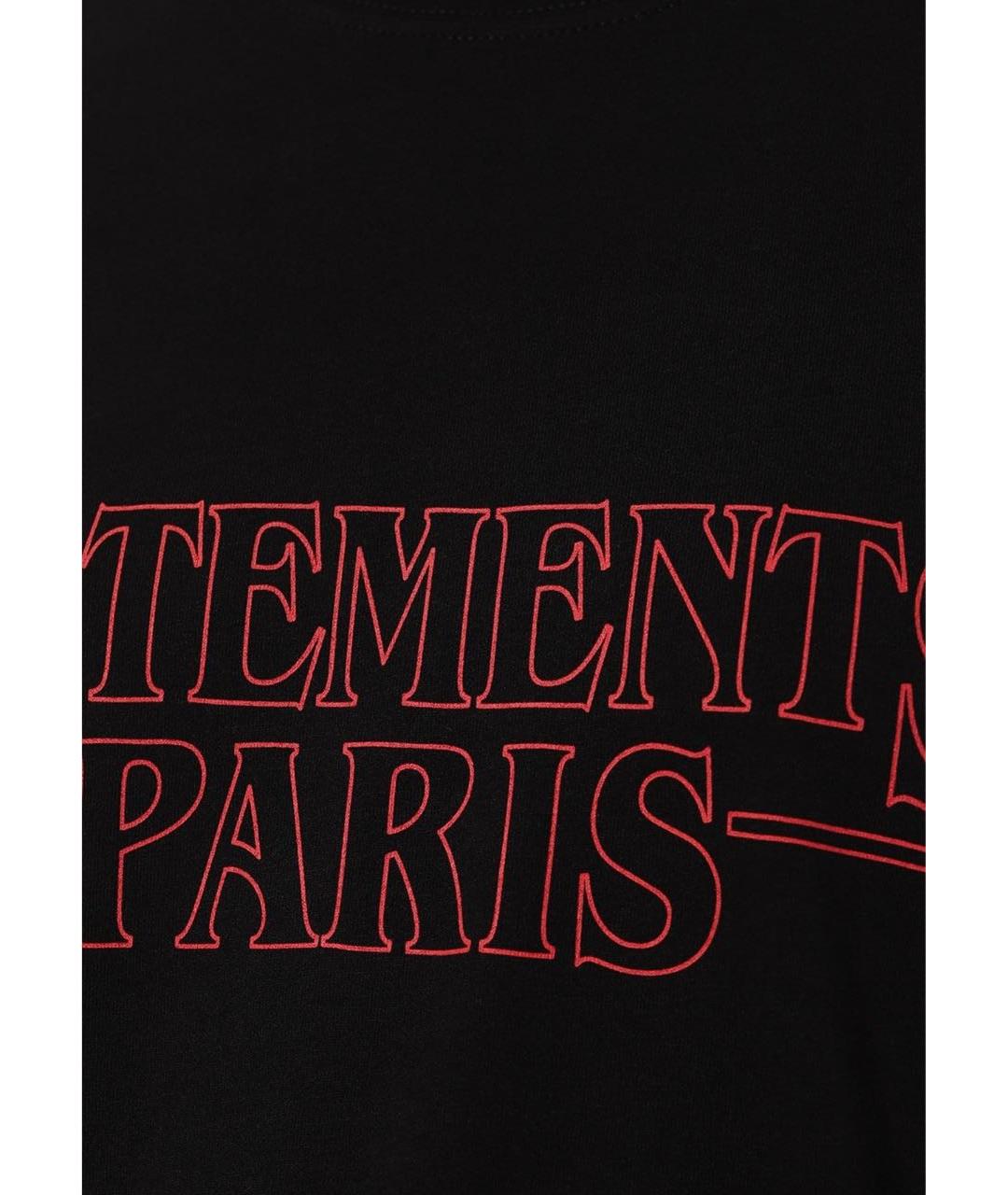 VETEMENTS Черная хлопковая футболка, фото 4