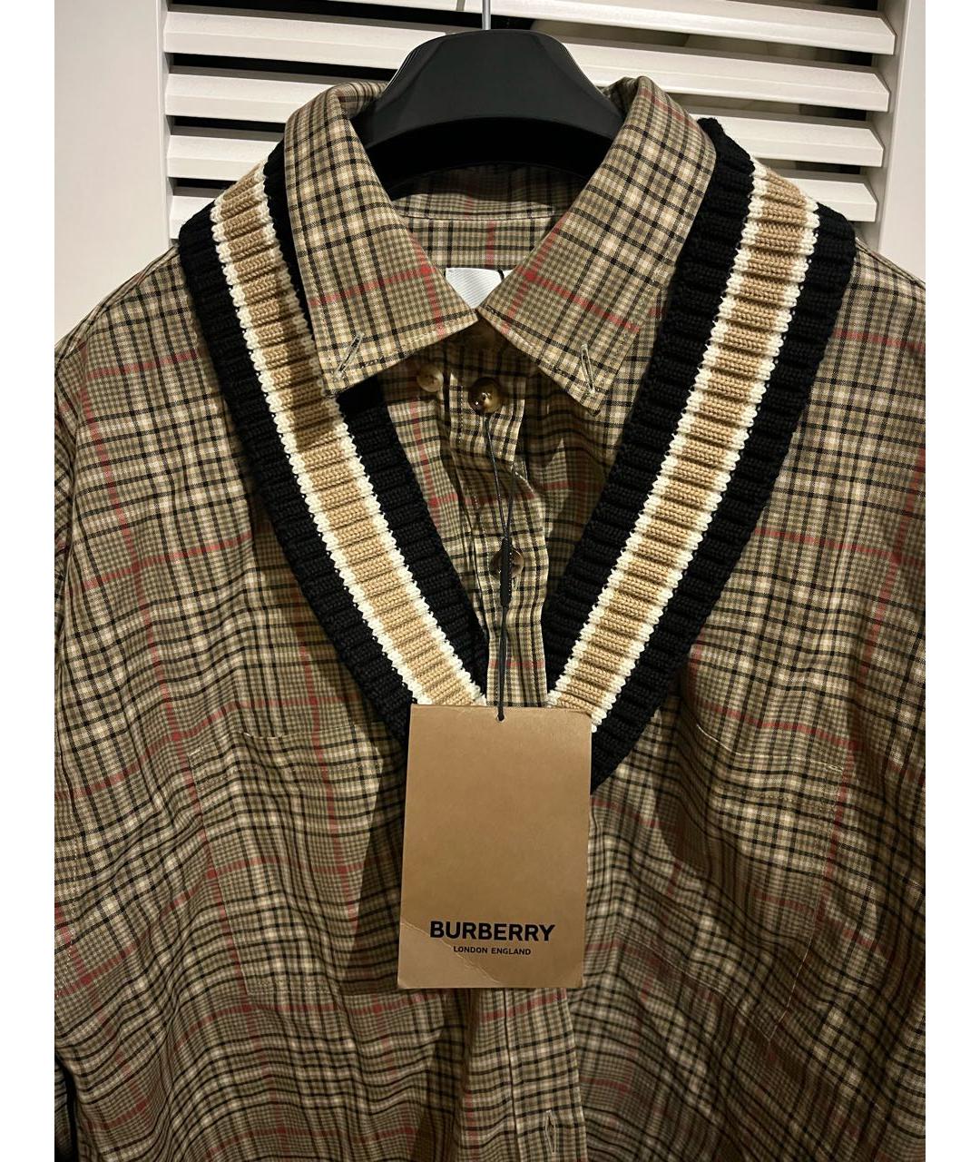 BURBERRY Бежевая хлопковая рубашка, фото 3