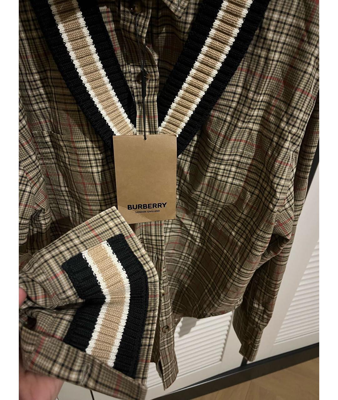 BURBERRY Бежевая хлопковая рубашка, фото 4