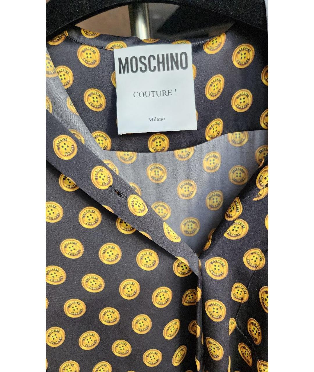 MOSCHINO Черное шелковое повседневное платье, фото 3