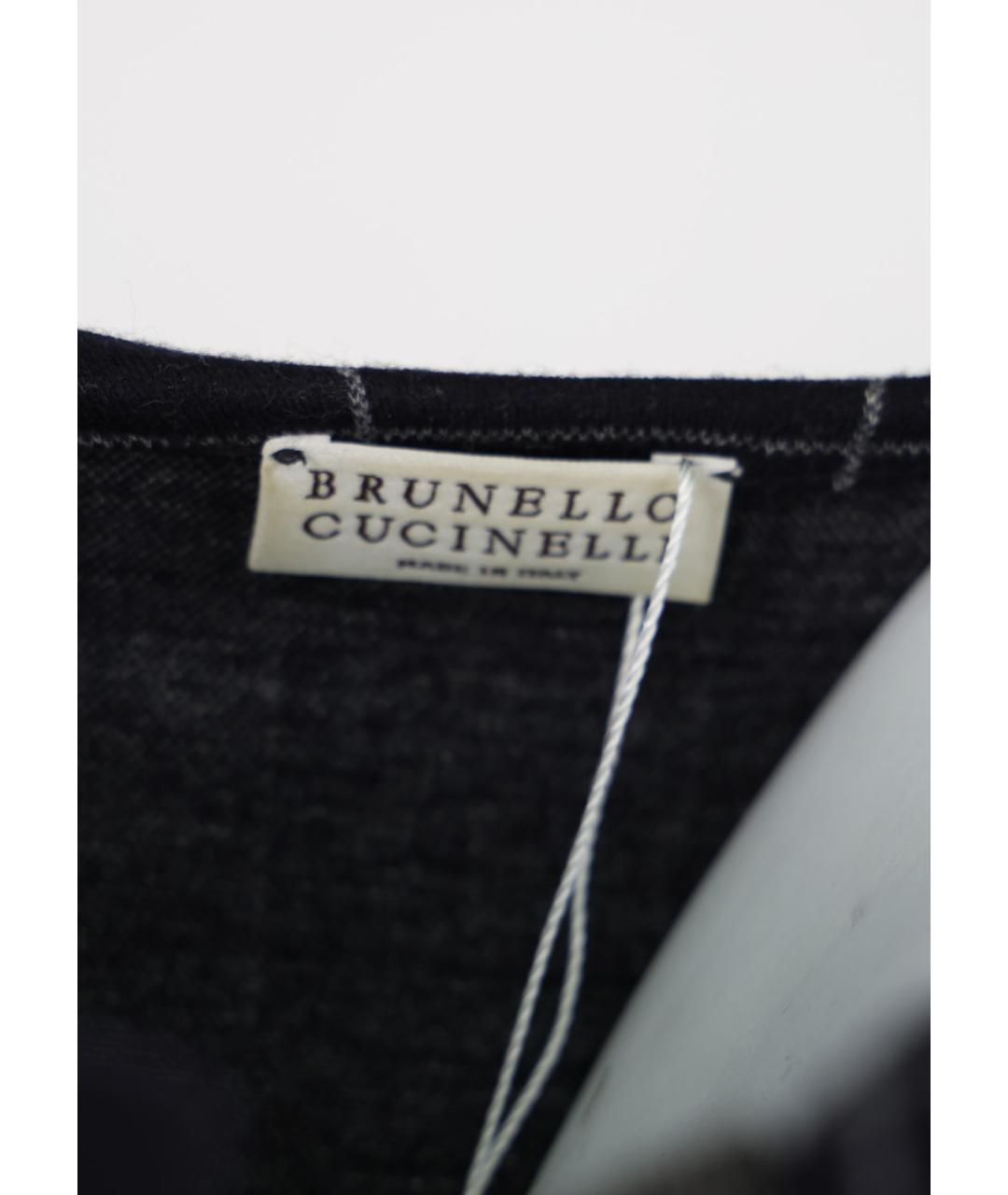 BRUNELLO CUCINELLI Черное шерстяное повседневное платье, фото 3