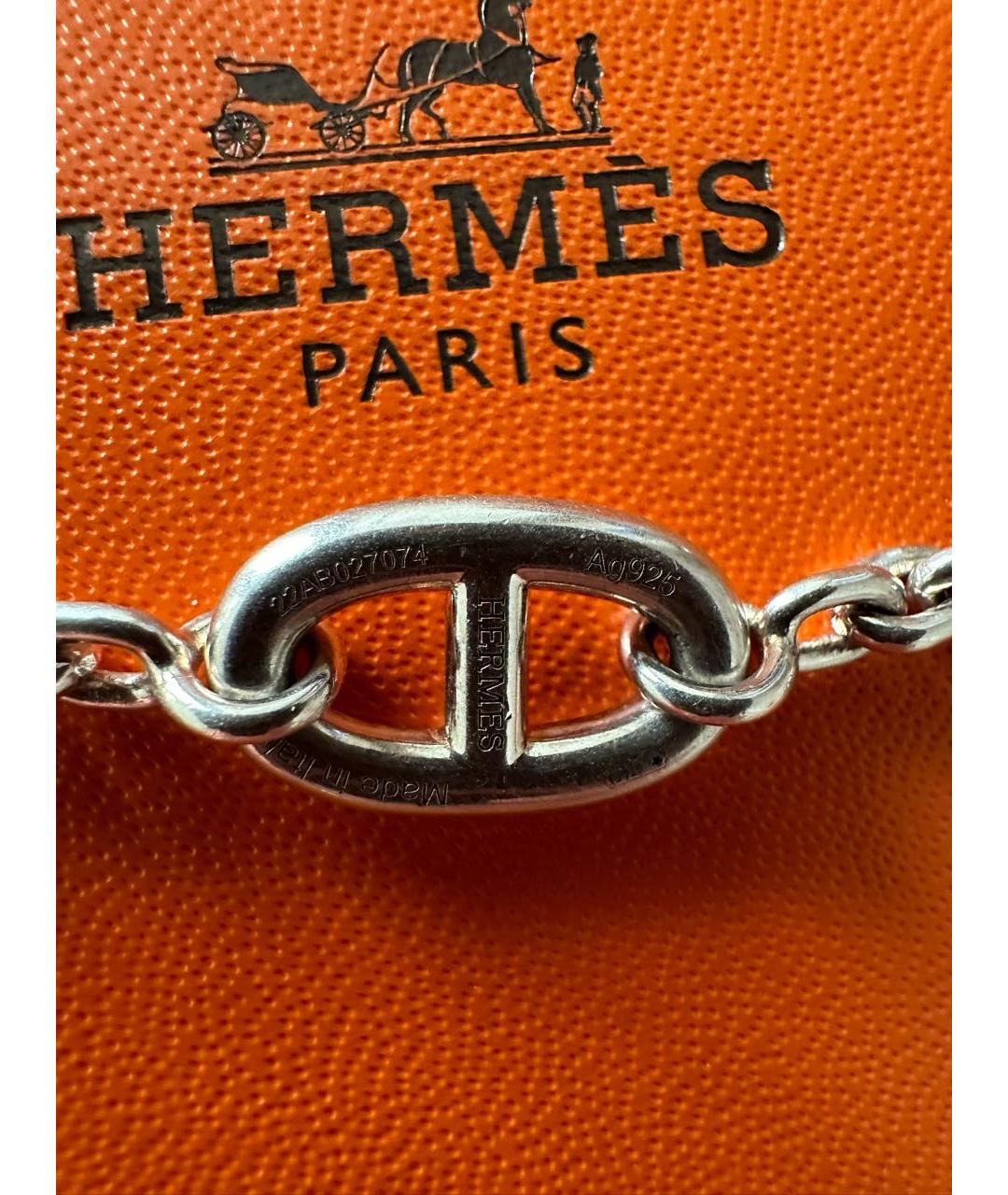 HERMES Серебряное серебряное колье, фото 5