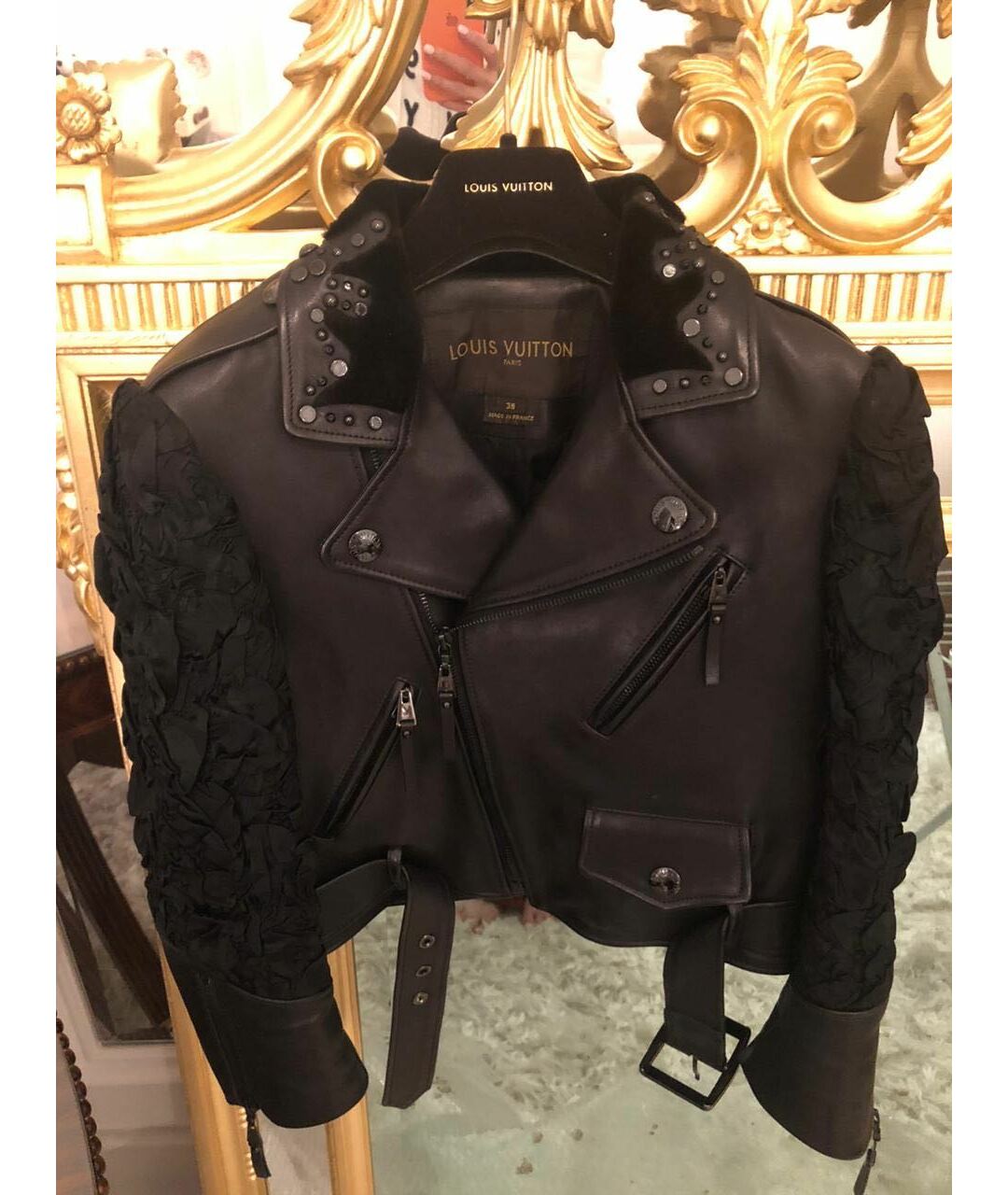 LOUIS VUITTON Черная кожаная куртка, фото 4