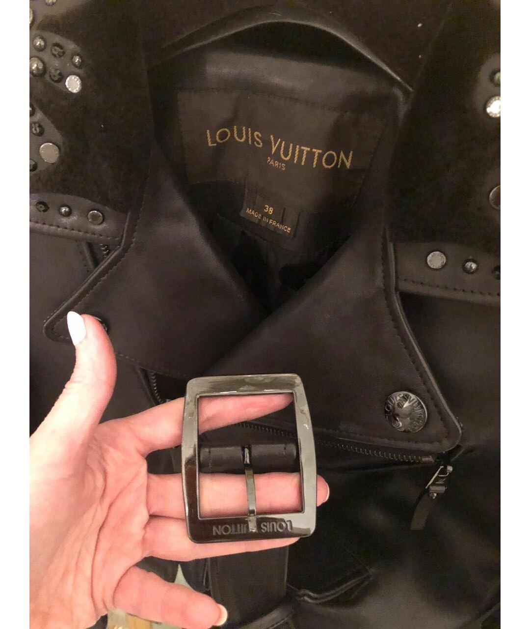 LOUIS VUITTON Черная кожаная куртка, фото 3