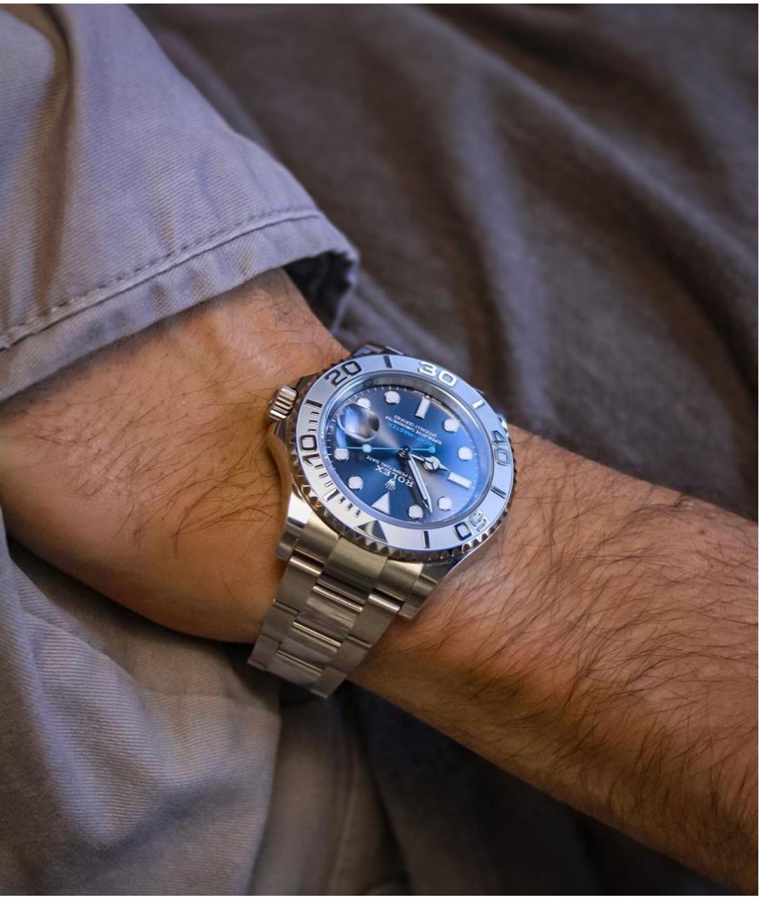 ROLEX Синие платиновые часы, фото 7