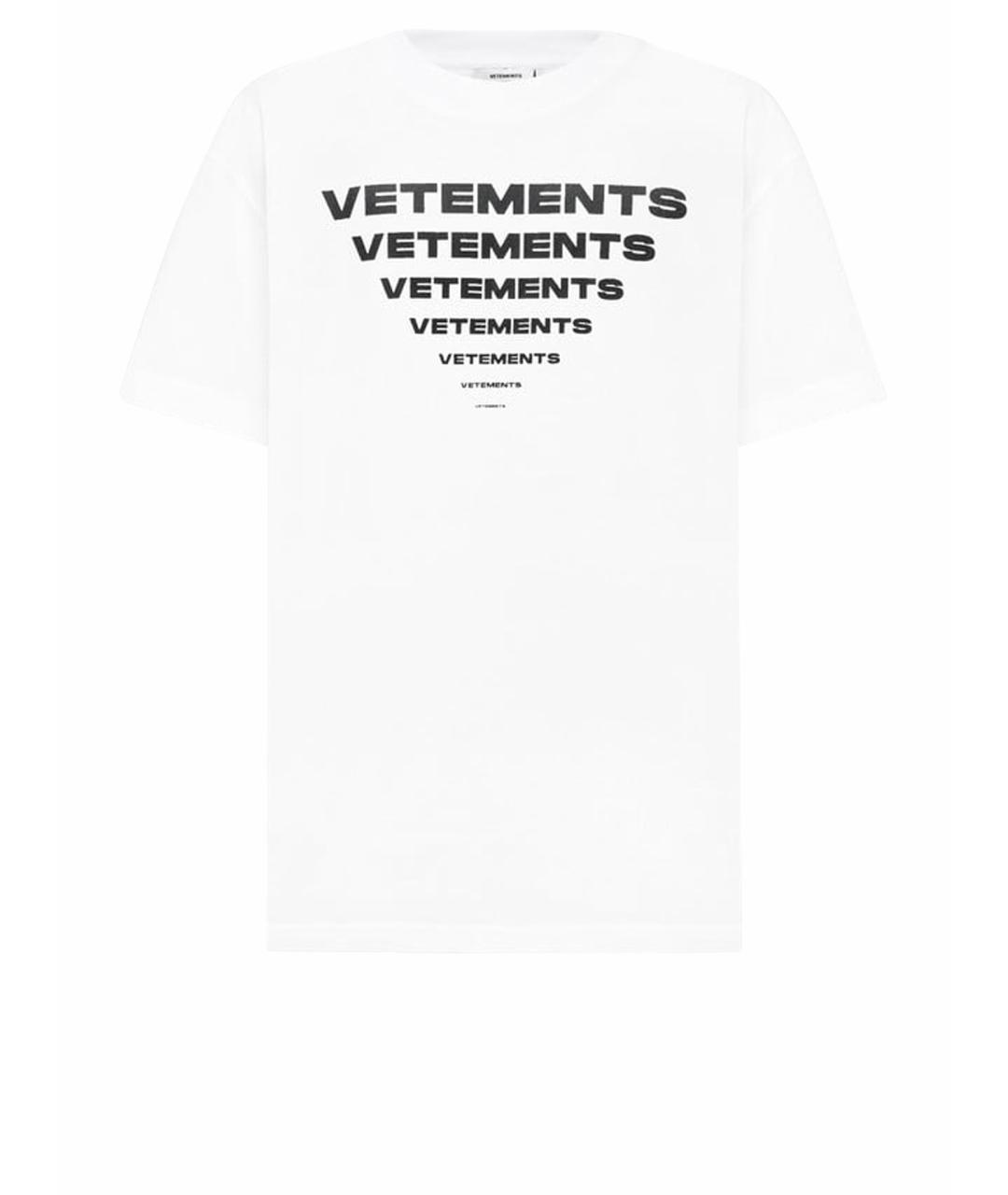 VETEMENTS Белая хлопковая футболка, фото 1