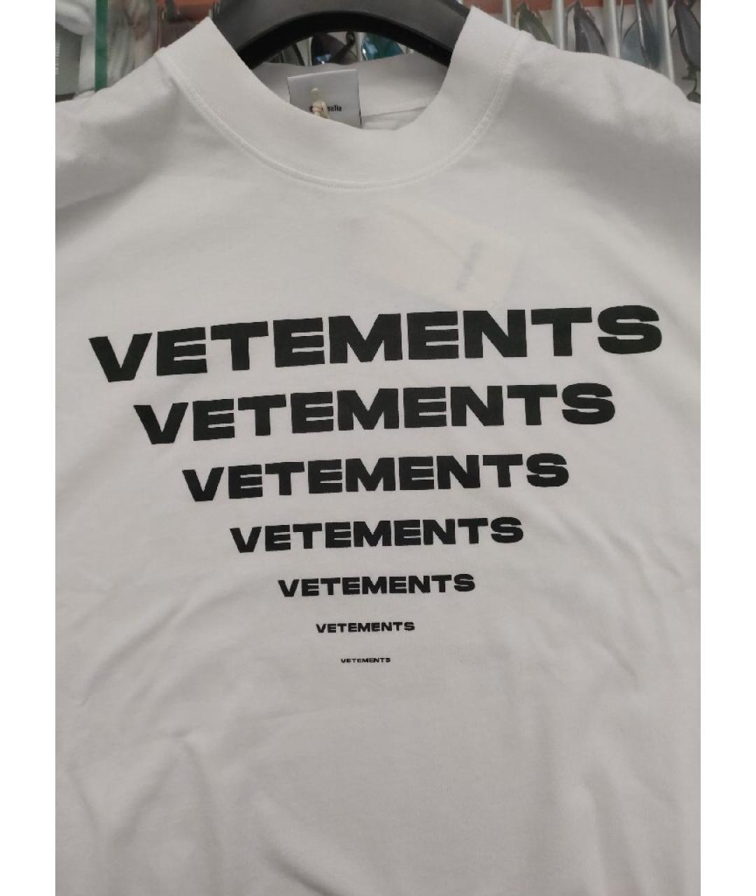 VETEMENTS Белая хлопковая футболка, фото 4