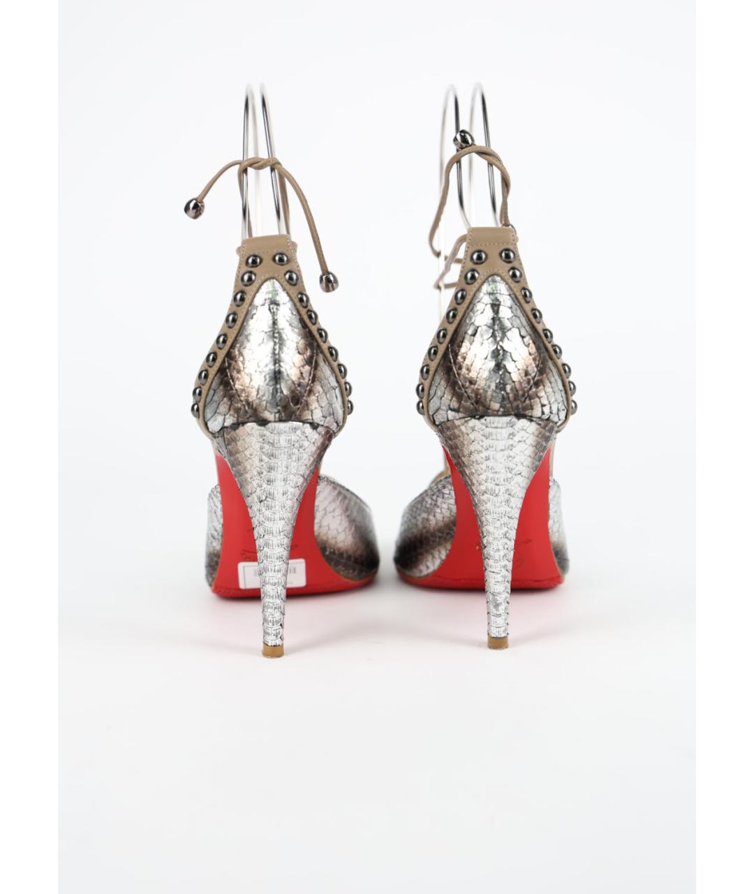 CHRISTIAN LOUBOUTIN Серебряные кожаные туфли, фото 4