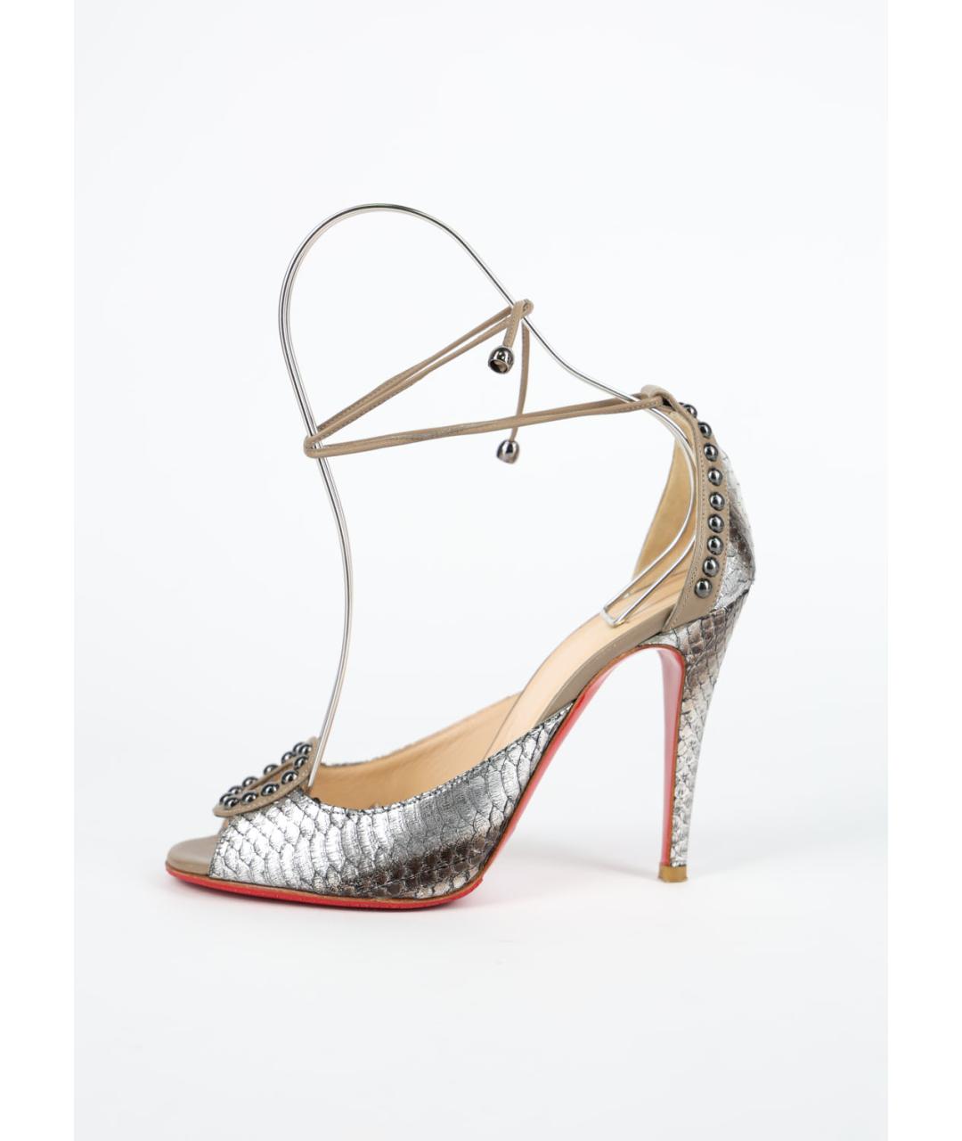 CHRISTIAN LOUBOUTIN Серебряные кожаные туфли, фото 6