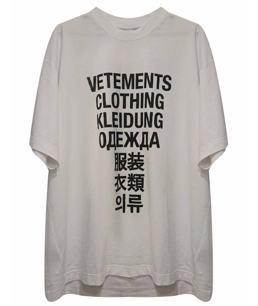 VETEMENTS Белая хлопковая футболка, фото 1