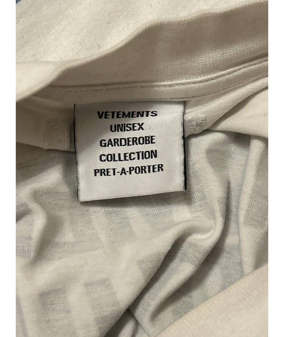 VETEMENTS Белая хлопковая футболка, фото 3