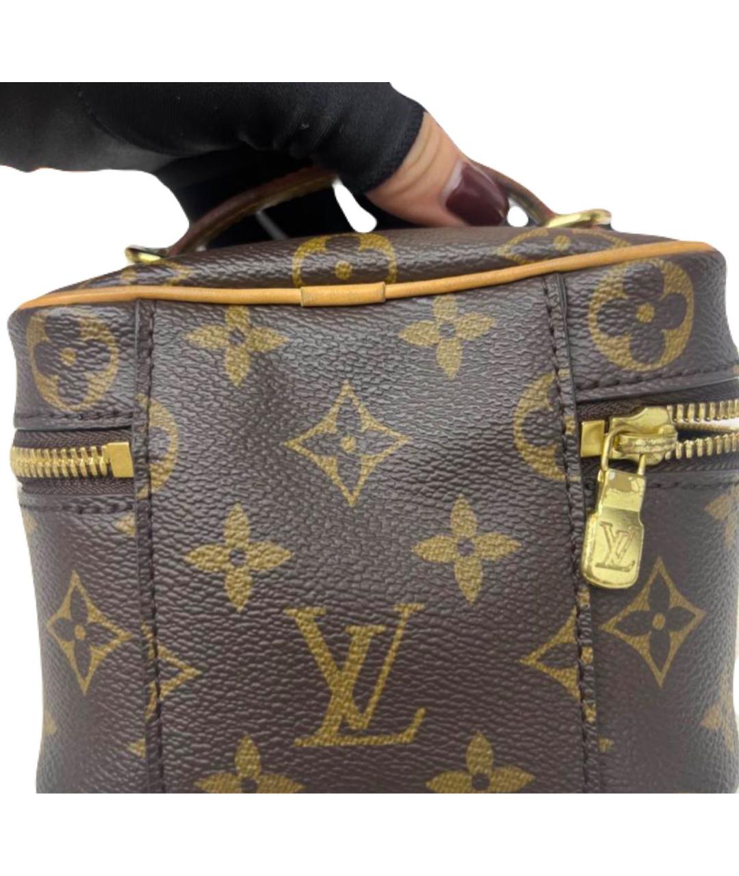 LOUIS VUITTON Коричневая кожаная сумка с короткими ручками, фото 2