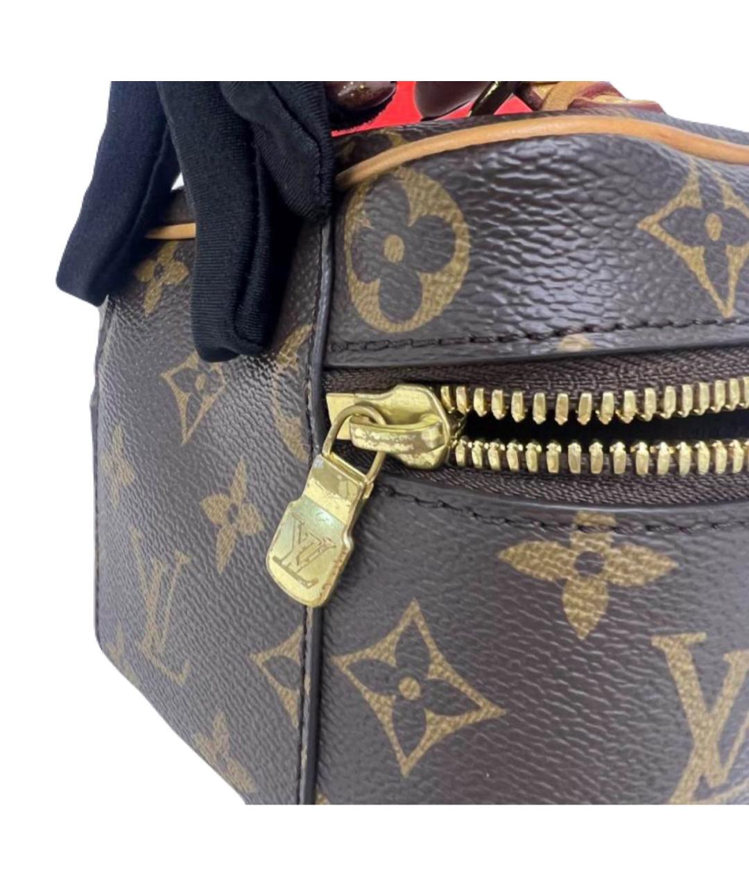 LOUIS VUITTON Коричневая кожаная сумка с короткими ручками, фото 3