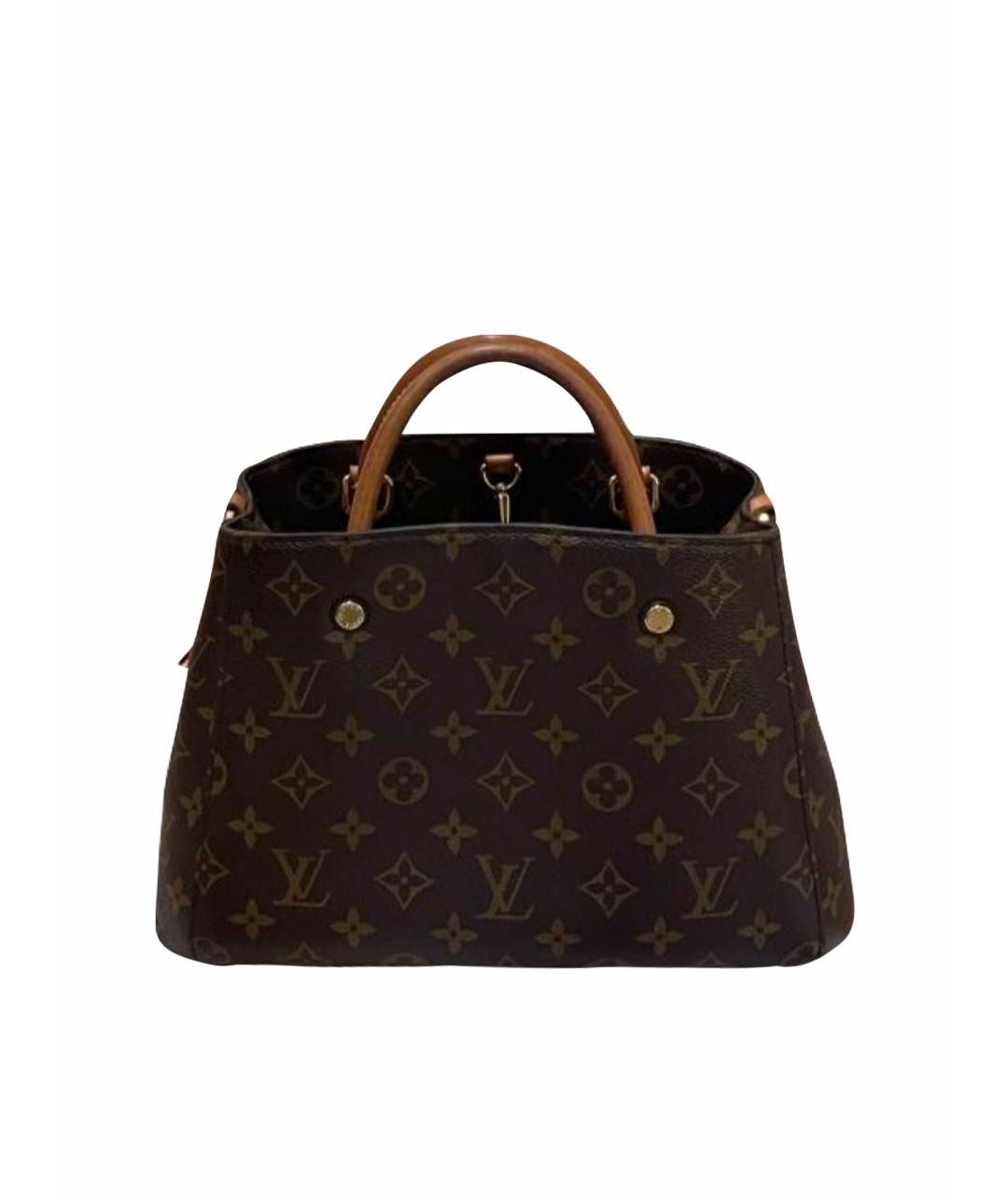 LOUIS VUITTON Коричневая кожаная сумка с короткими ручками, фото 1