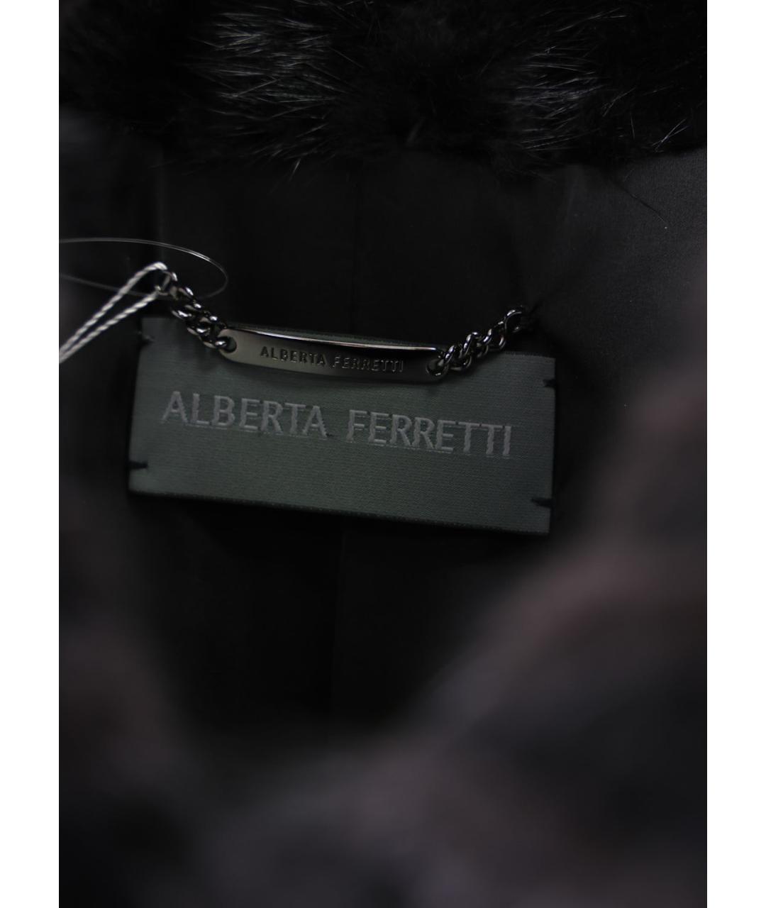 ALBERTA FERRETTI Черная меховая шуба, фото 3