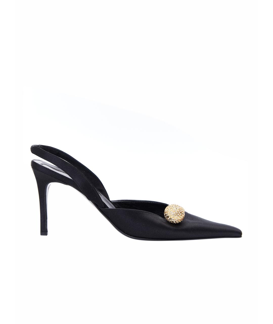 VERSACE Черные текстильные туфли, фото 1