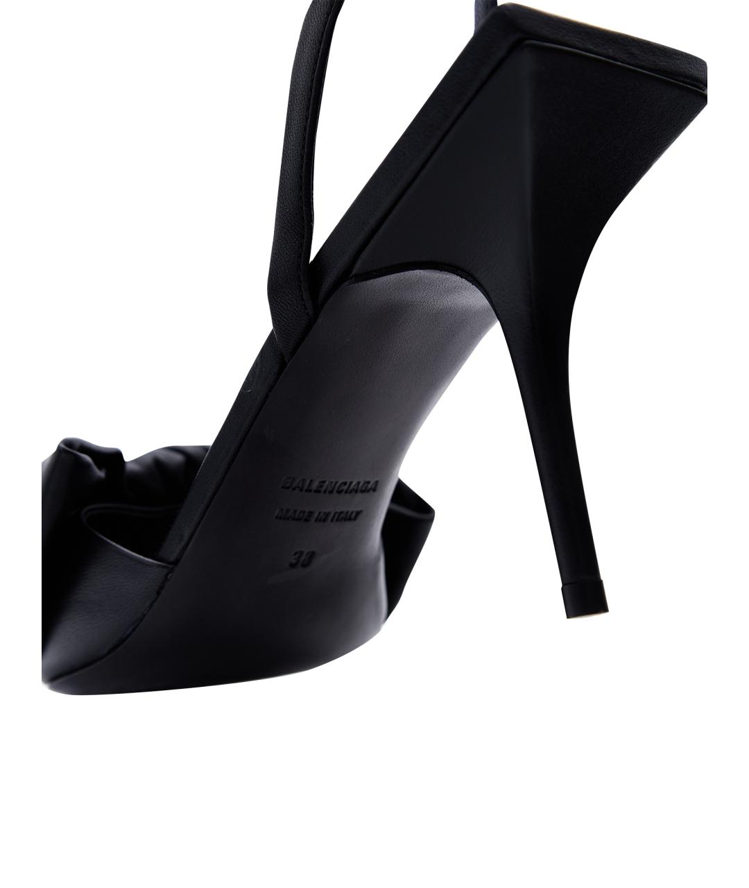 BALENCIAGA Черные кожаные босоножки, фото 5