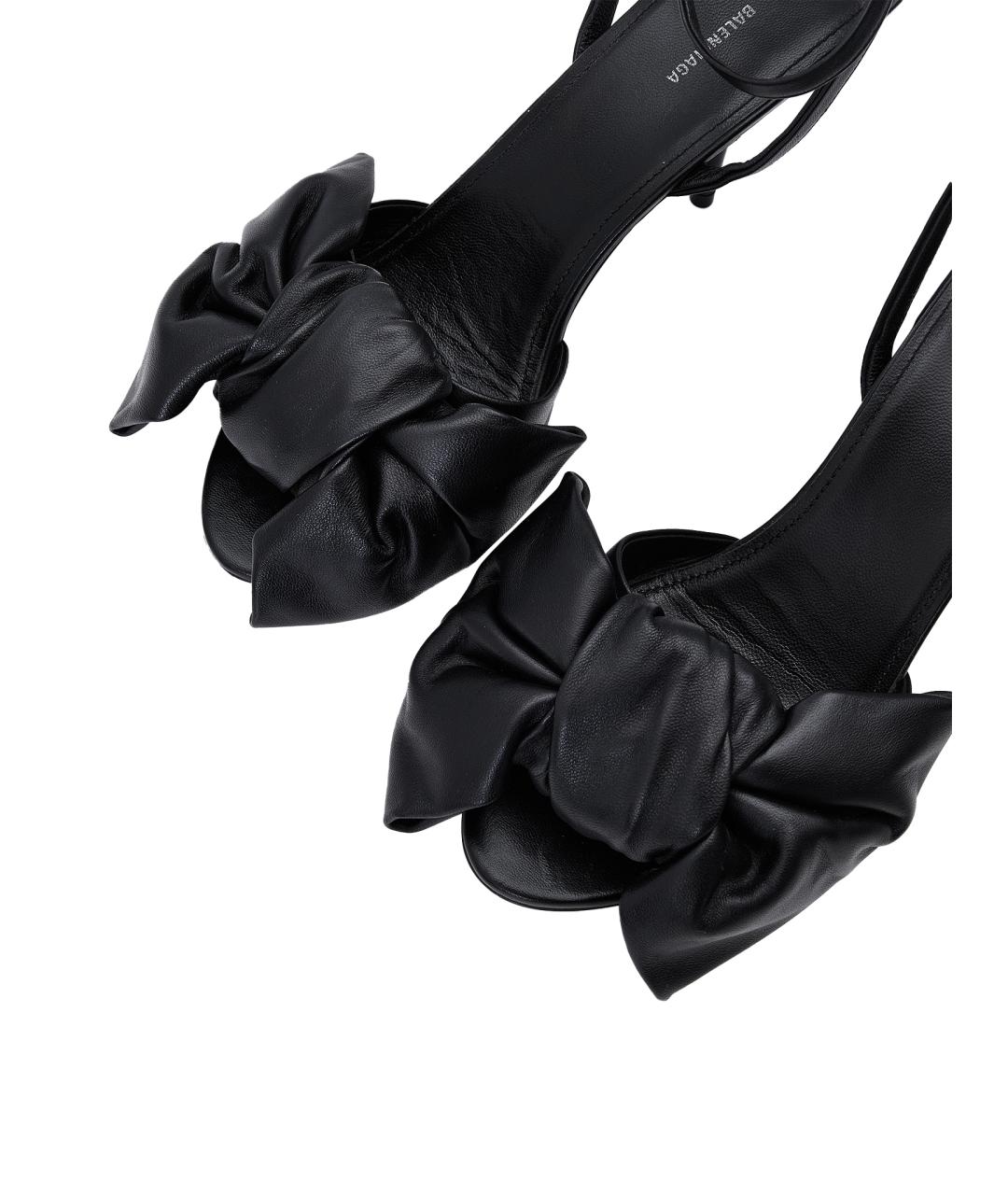 BALENCIAGA Черные кожаные босоножки, фото 3