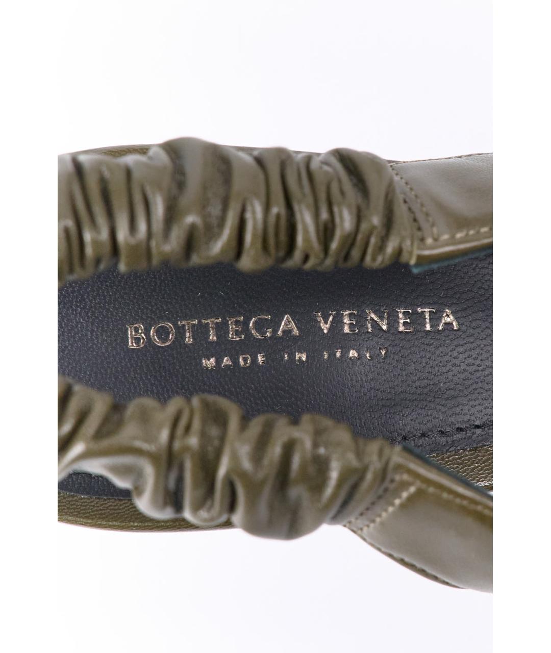 BOTTEGA VENETA Хаки кожаные туфли, фото 5