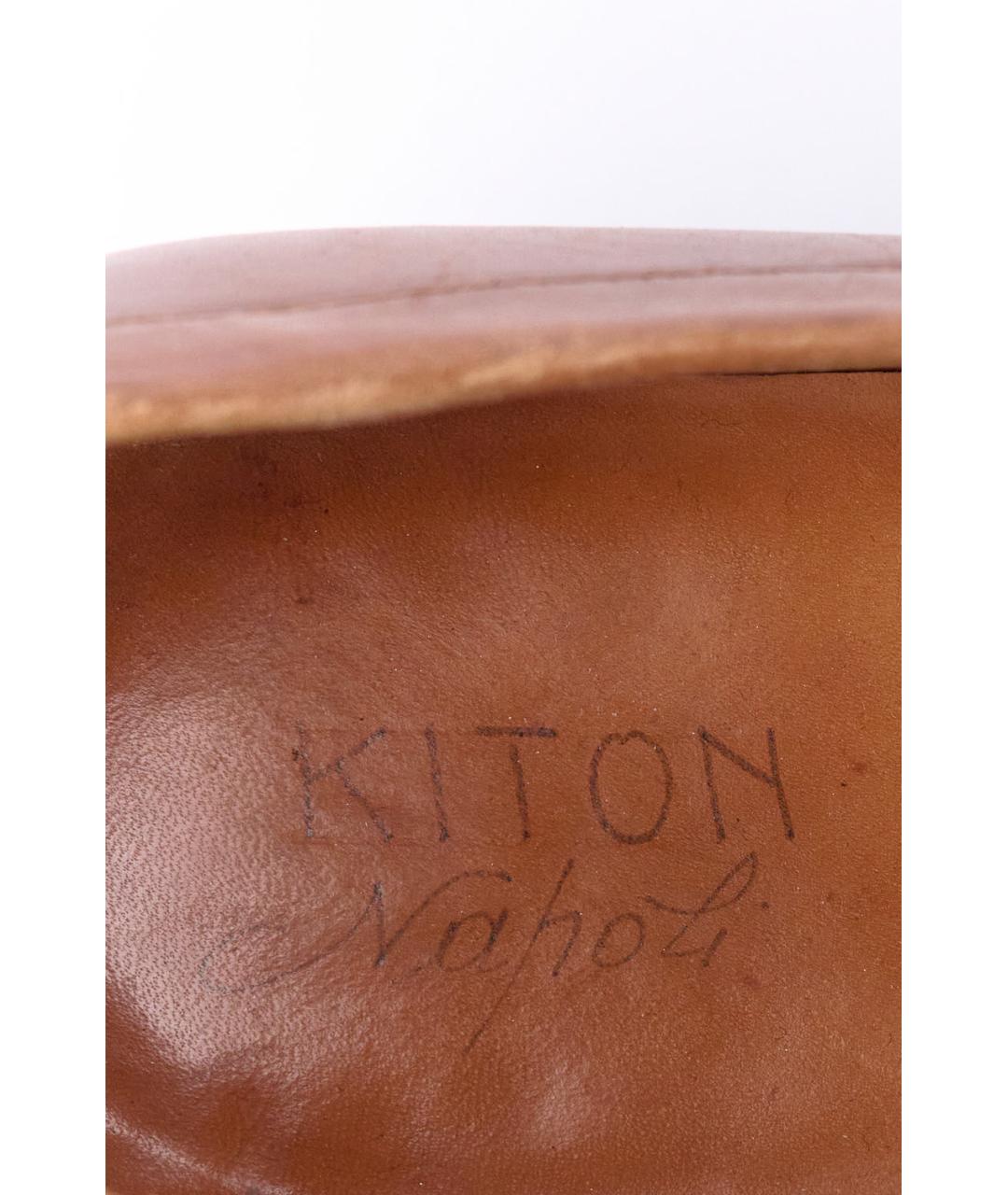 KITON Коричневые кожаные лоферы, фото 5