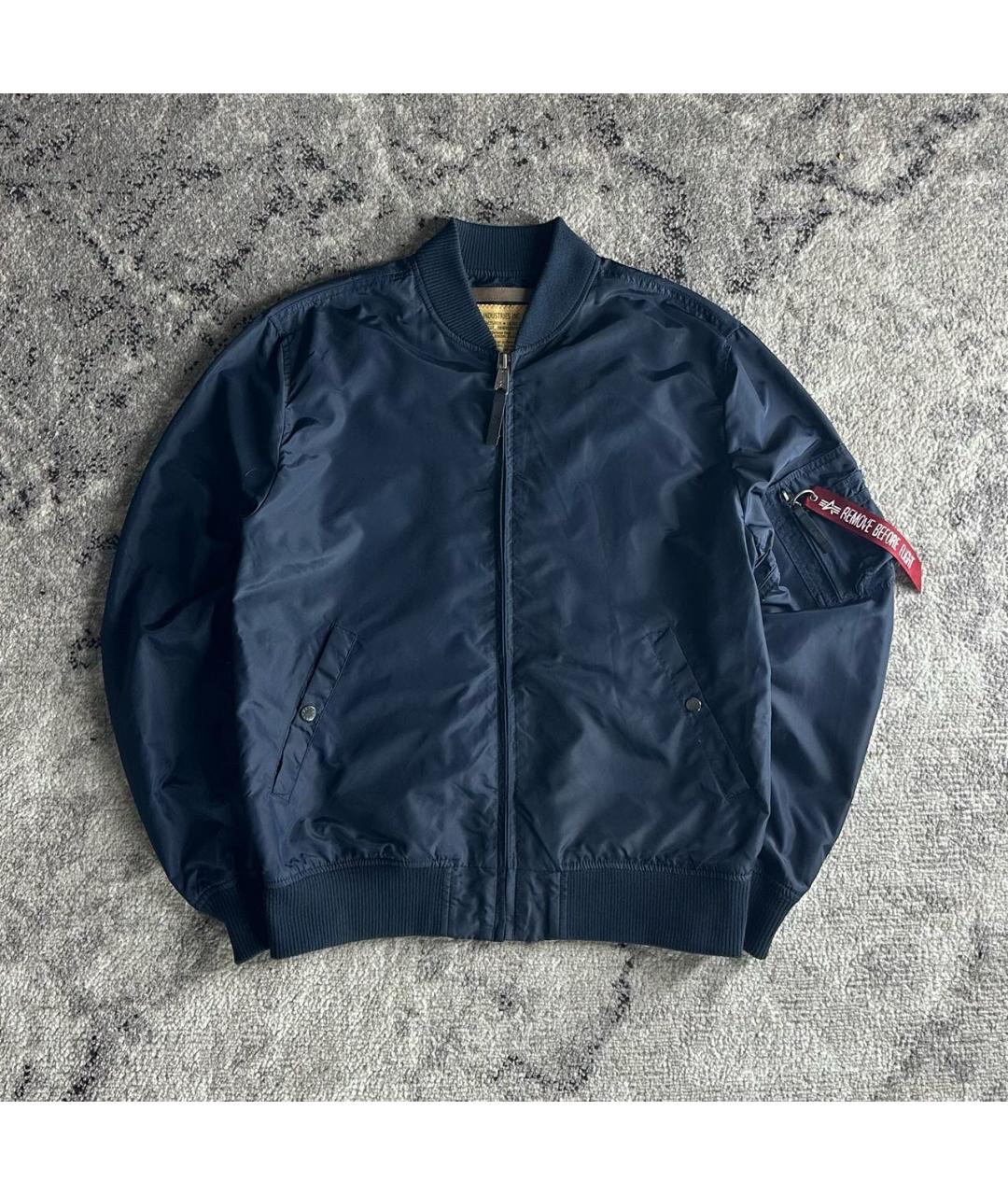 ALPHA INDUSTRIES Темно-синяя полиамидовая куртка, фото 8