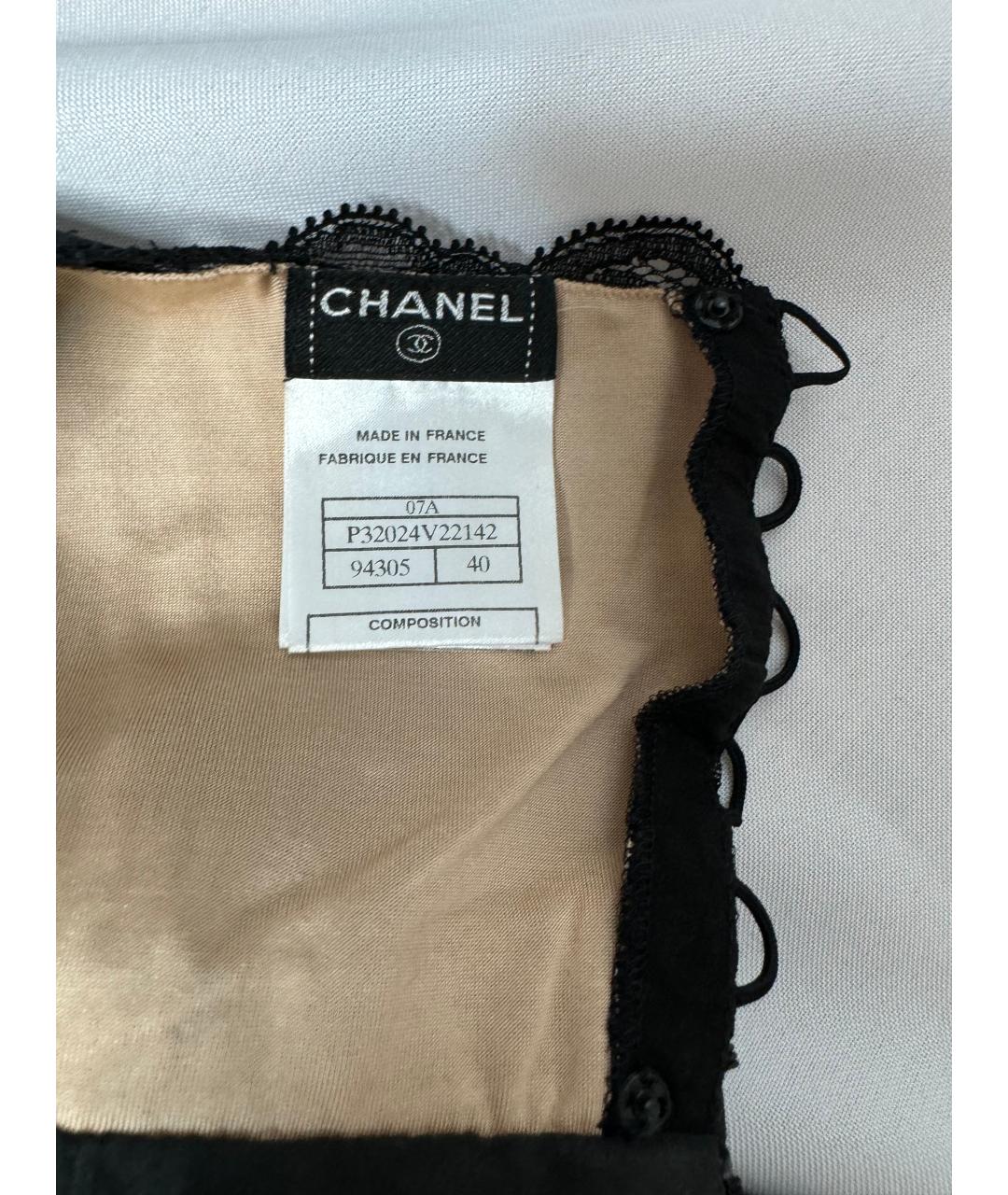 CHANEL Черное хлопковое вечернее платье, фото 3