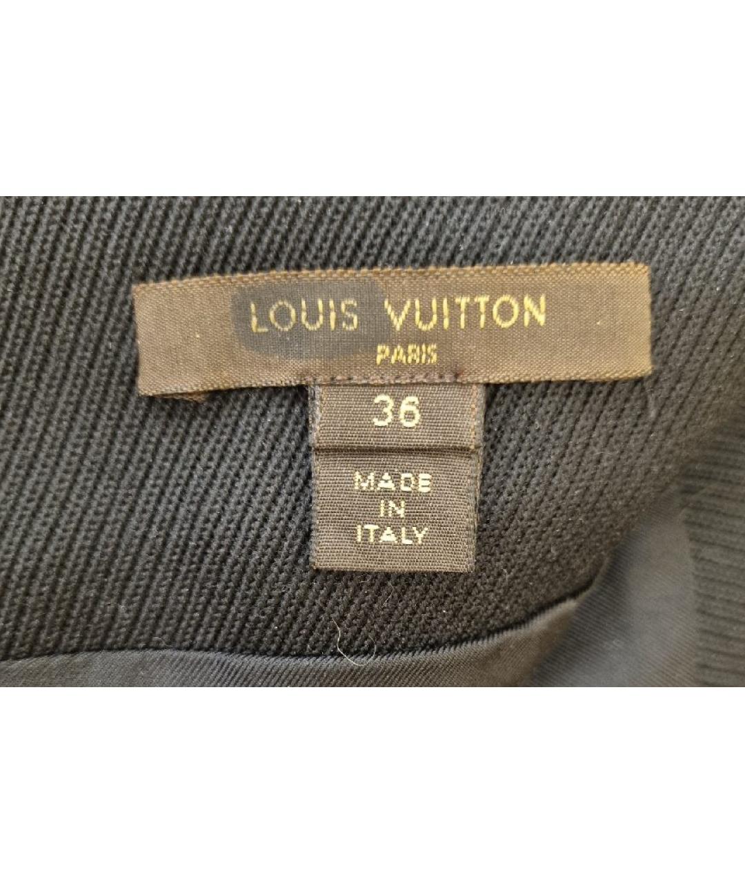 LOUIS VUITTON Черная шерстяная юбка миди, фото 3