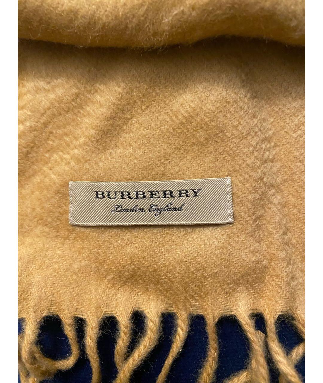 BURBERRY Горчичный кашемировый шарф, фото 4