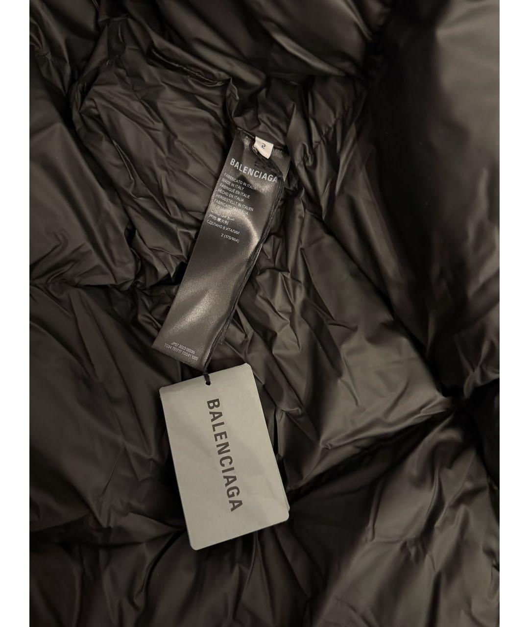 BALENCIAGA Черный полиамидовый пуховик, фото 3