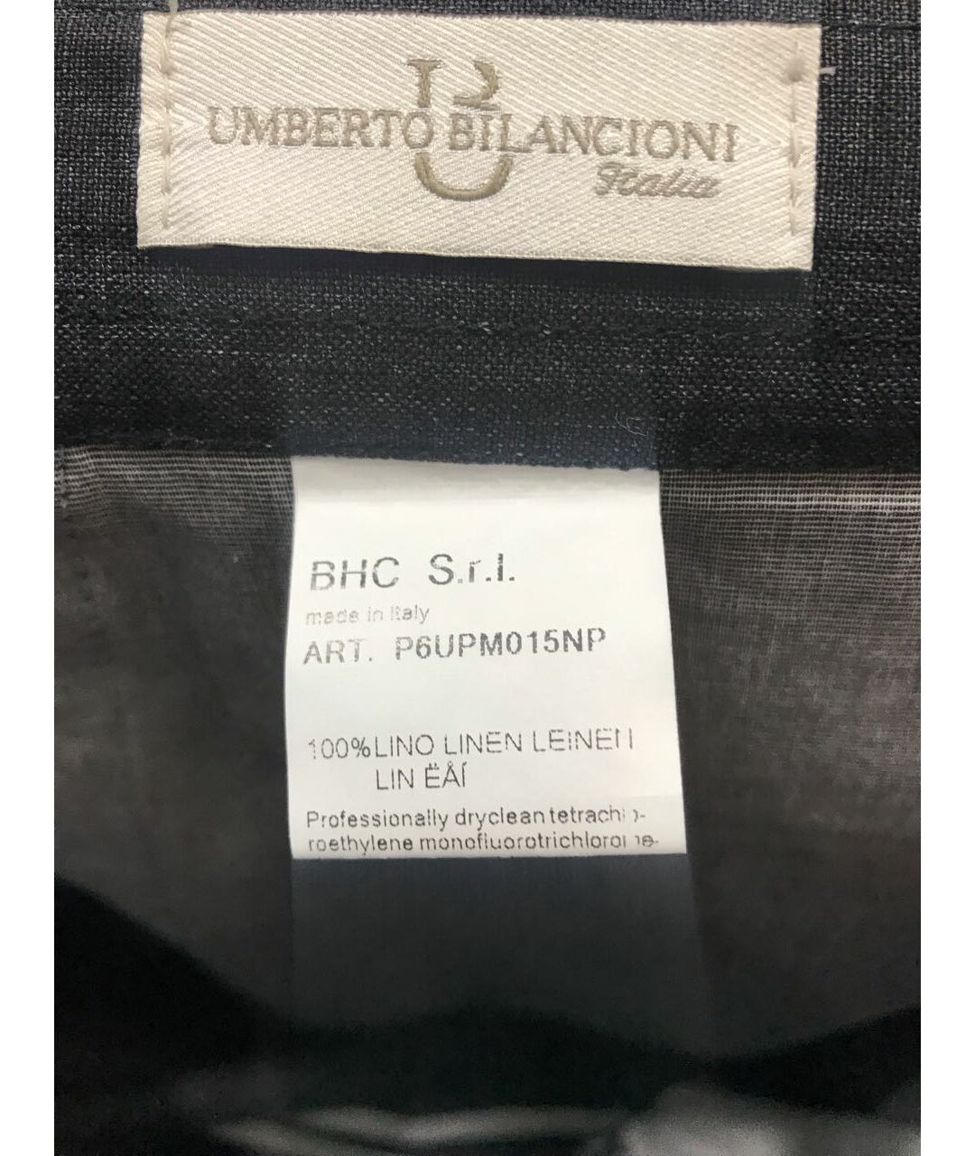 BILANCIONI Антрацитовые льняные брюки чинос, фото 6