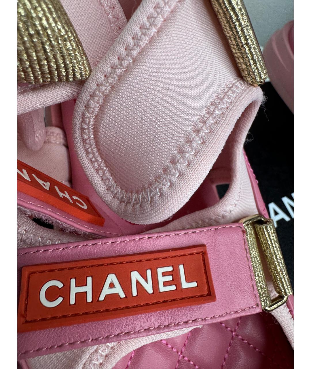 CHANEL Розовые кожаные сандалии, фото 3