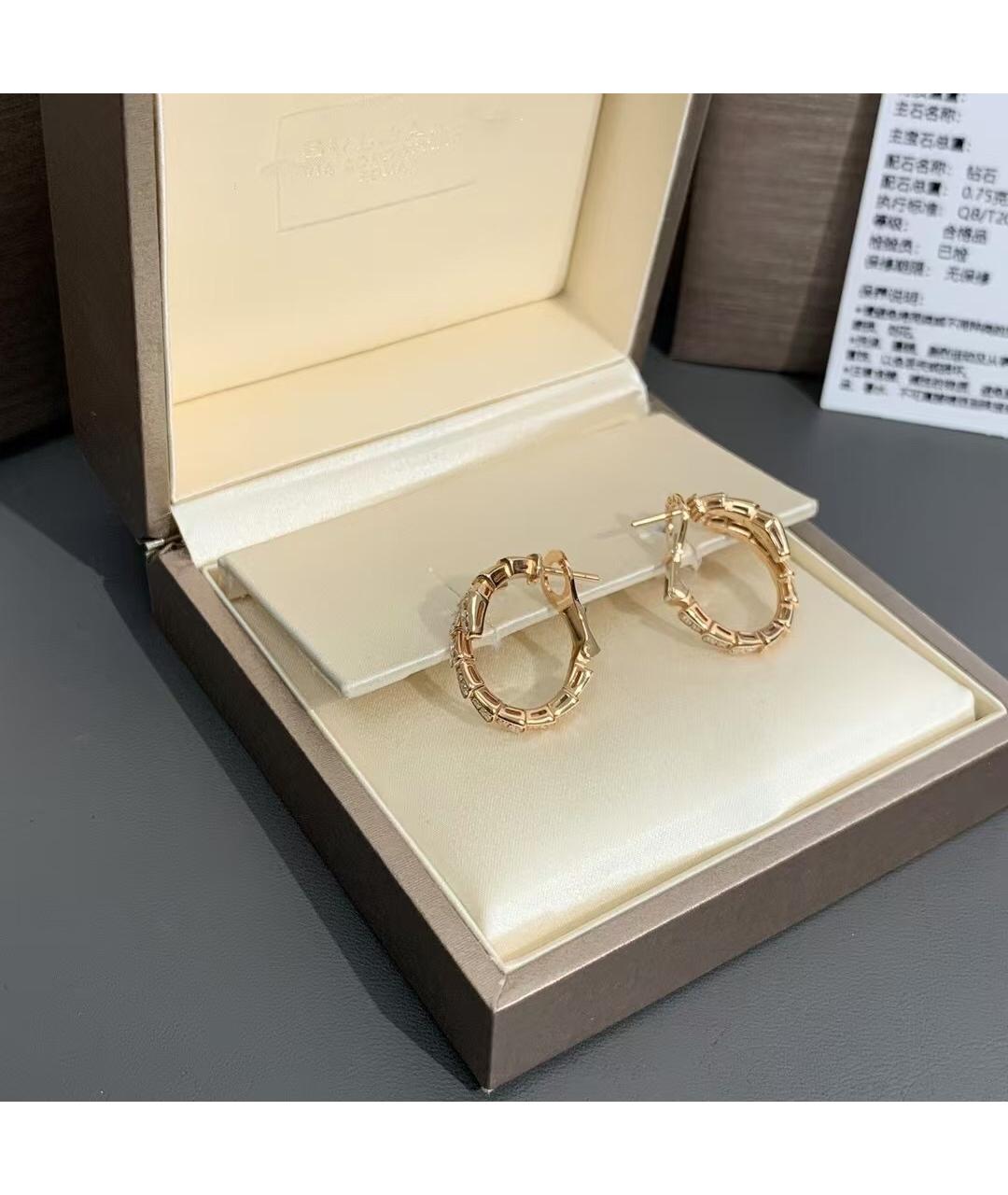 BVLGARI Золотые серьги из розового золота, фото 7