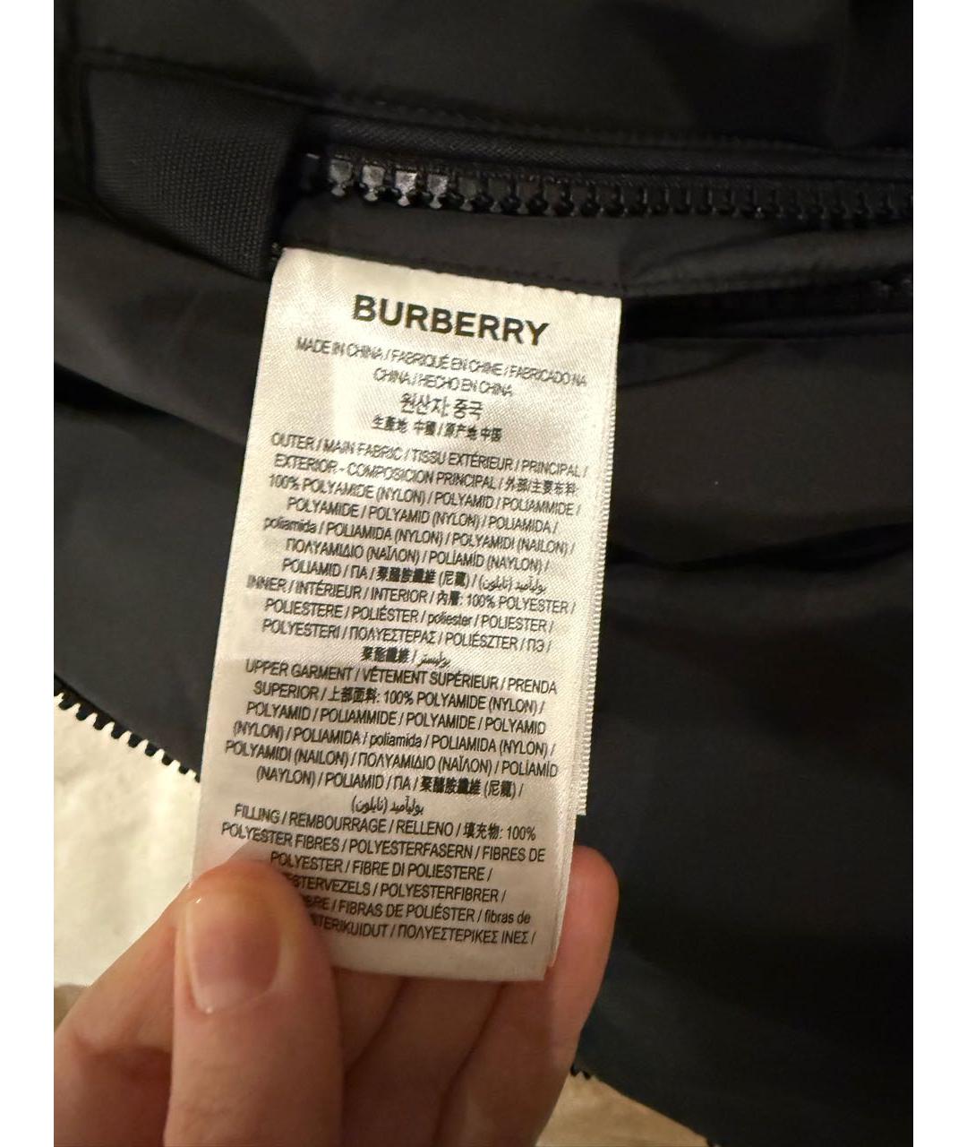 BURBERRY Черная полиамидовая куртка, фото 5