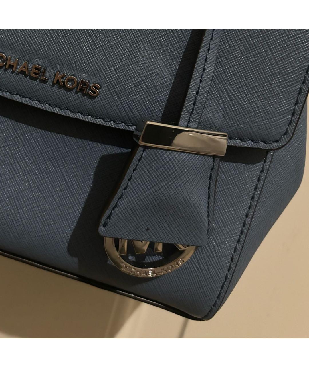 MICHAEL KORS Голубая кожаная сумка через плечо, фото 5