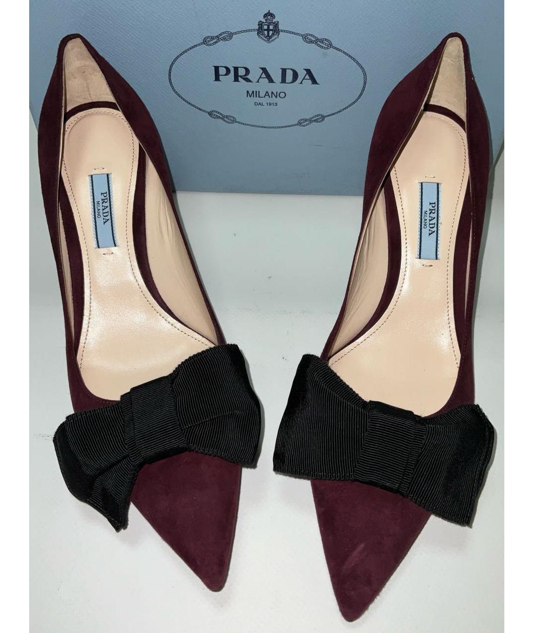 PRADA Фиолетовые замшевые туфли, фото 6