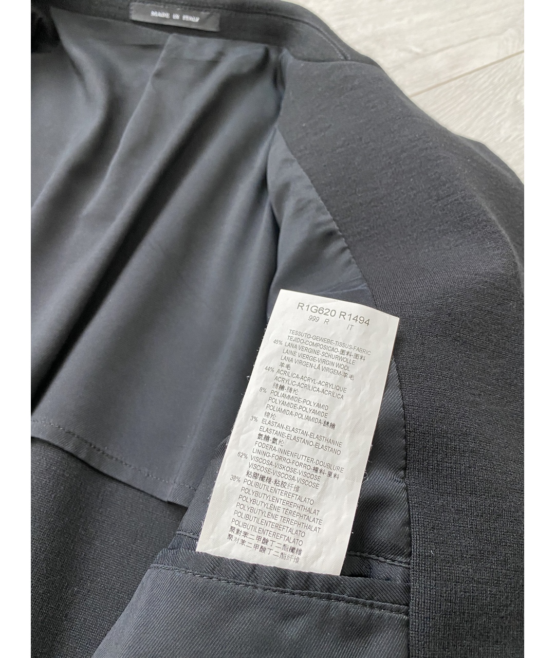 EMPORIO ARMANI Черный шерстяной пиджак, фото 5