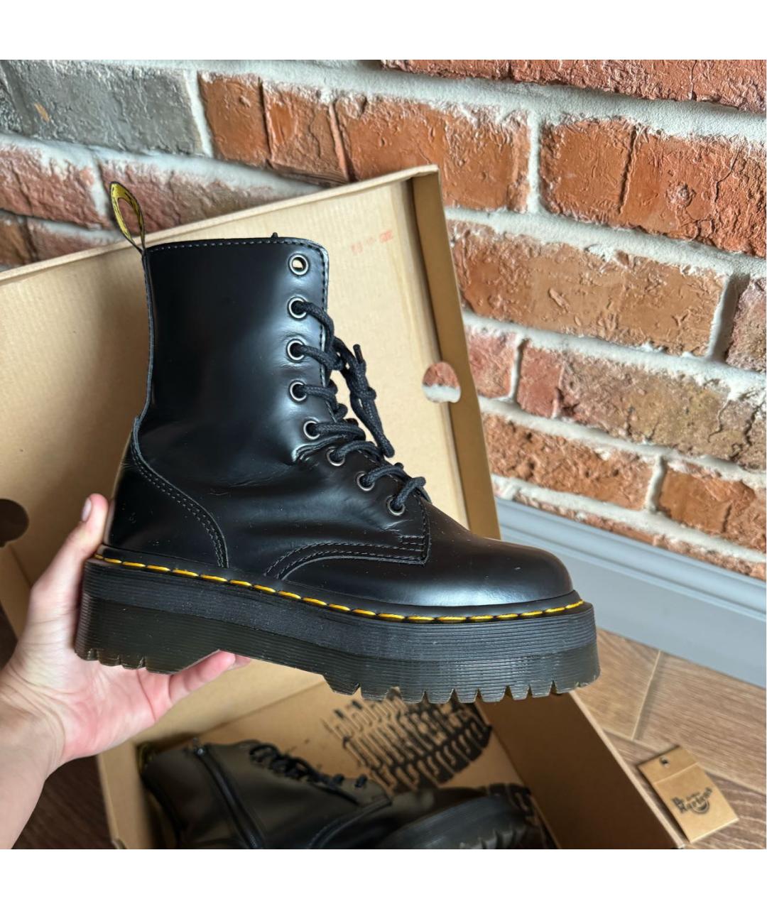 DR. MARTENS Черные кожаные ботинки, фото 5