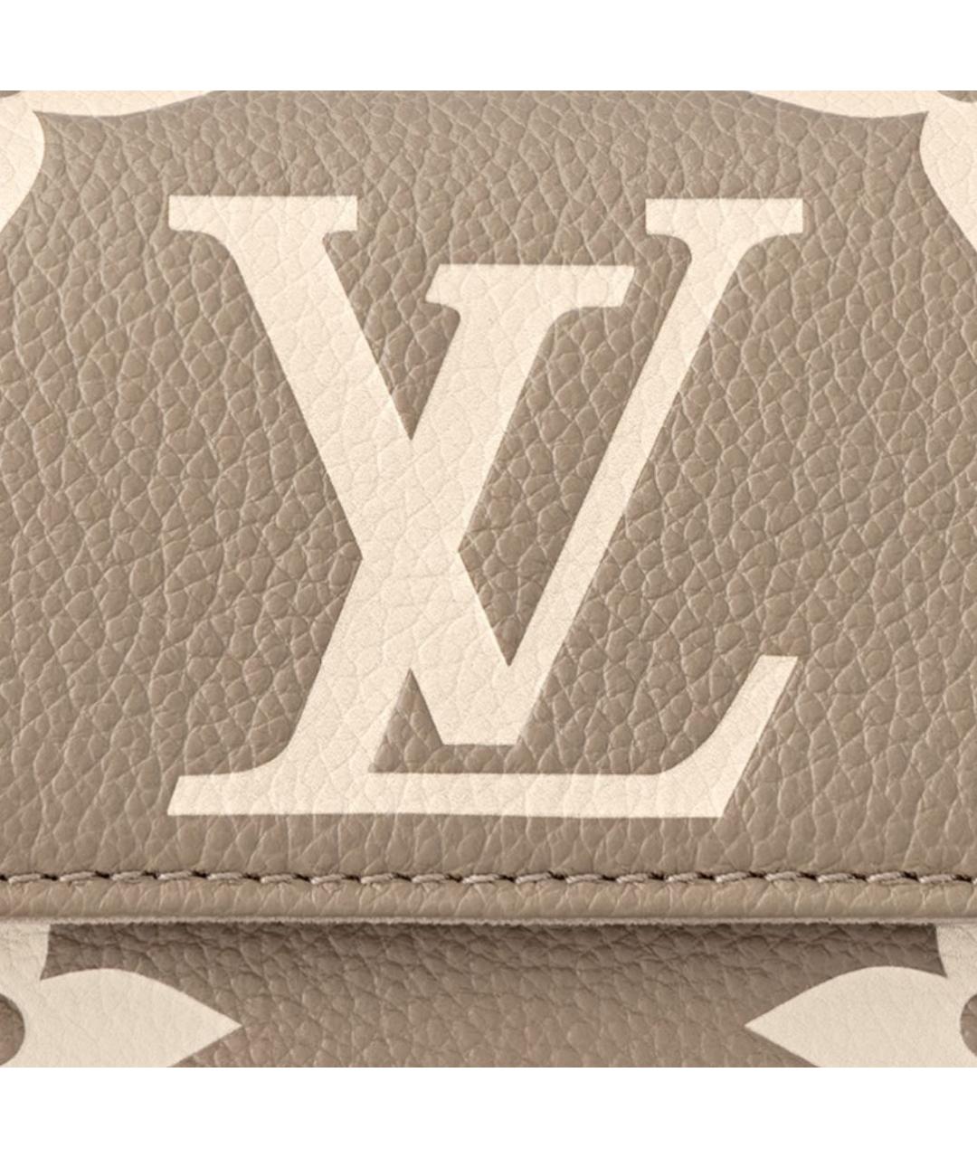 LOUIS VUITTON Бежевая кожаная сумка через плечо, фото 6