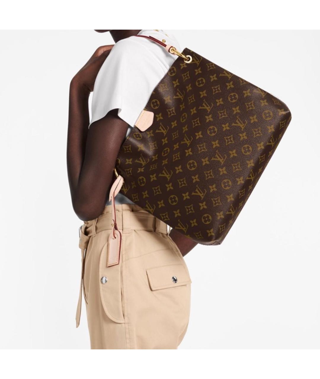 LOUIS VUITTON Коричневая сумка тоут, фото 7