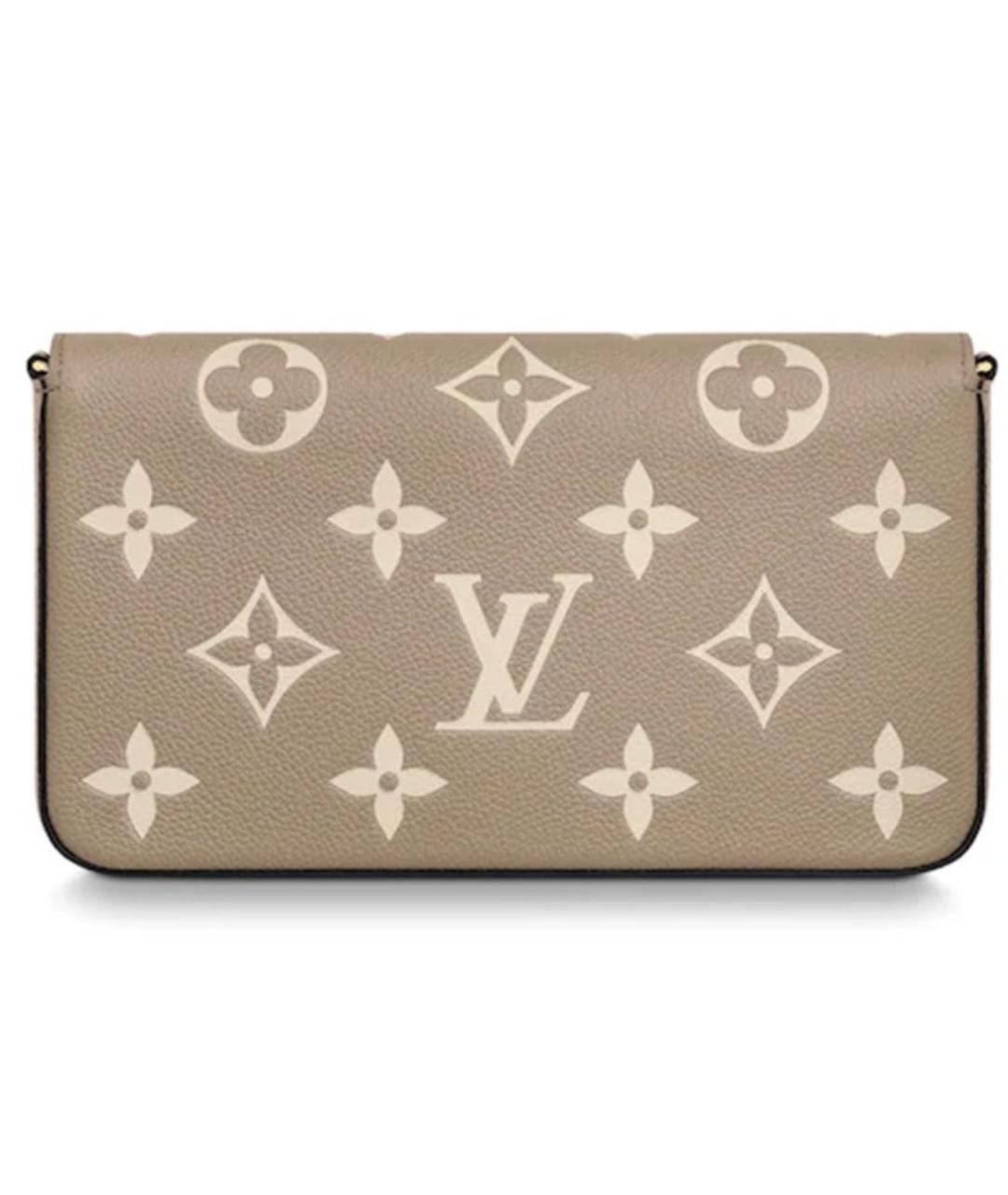 LOUIS VUITTON Бежевая кожаная сумка через плечо, фото 3