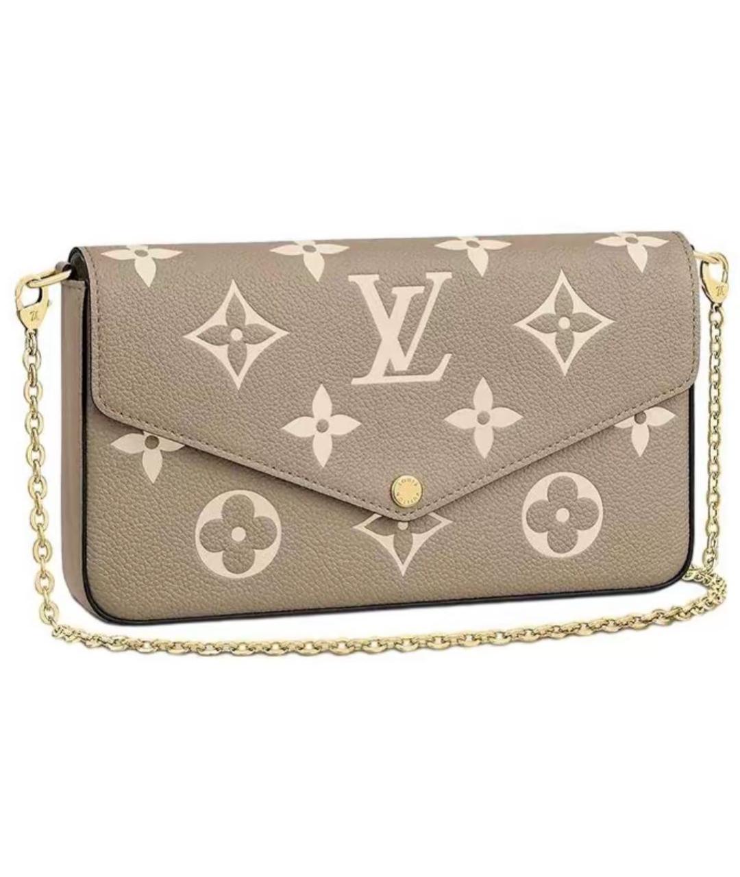 LOUIS VUITTON Бежевая кожаная сумка через плечо, фото 1