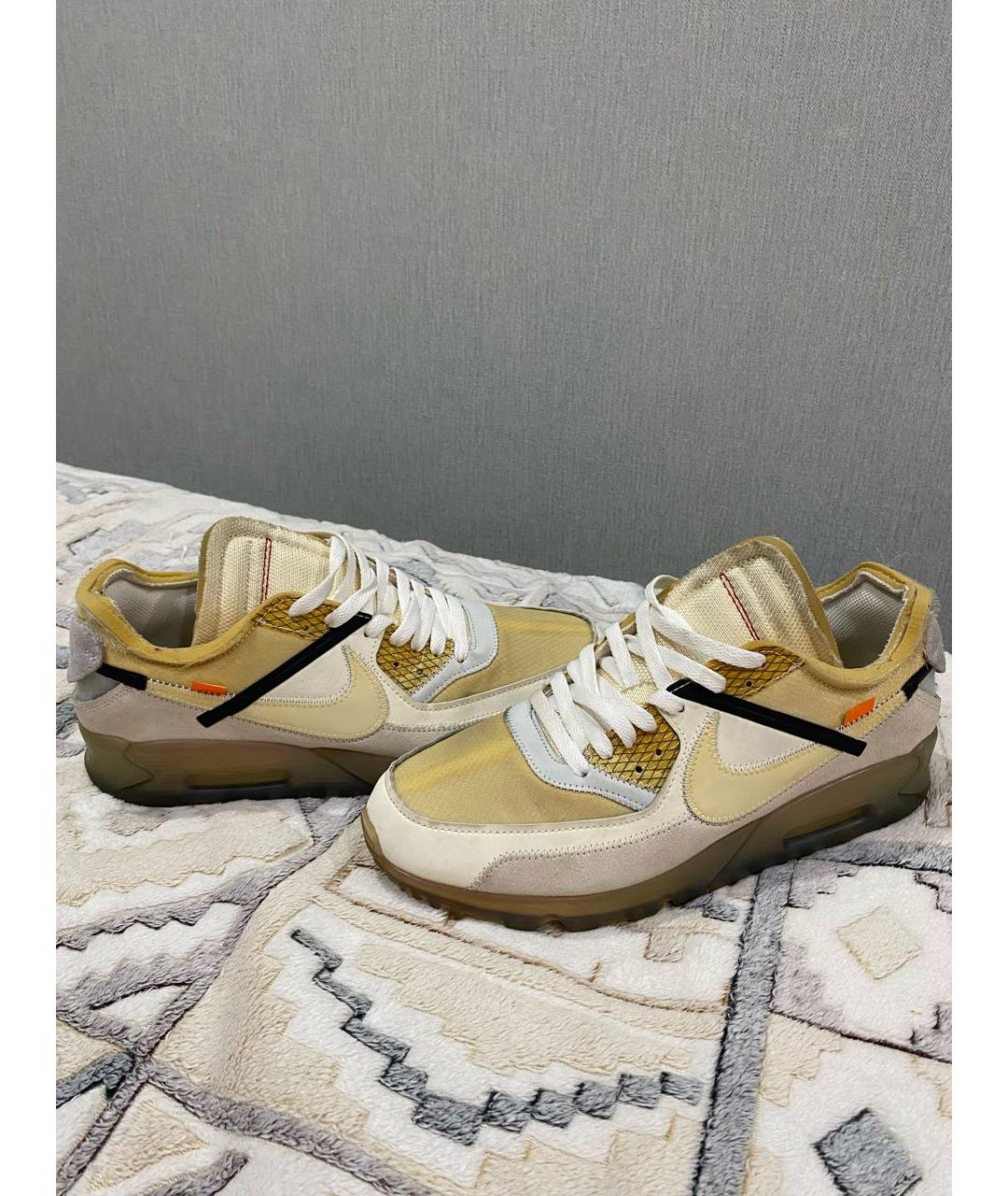 NIKE X OFF-WHITE Бежевые низкие кроссовки / кеды, фото 5