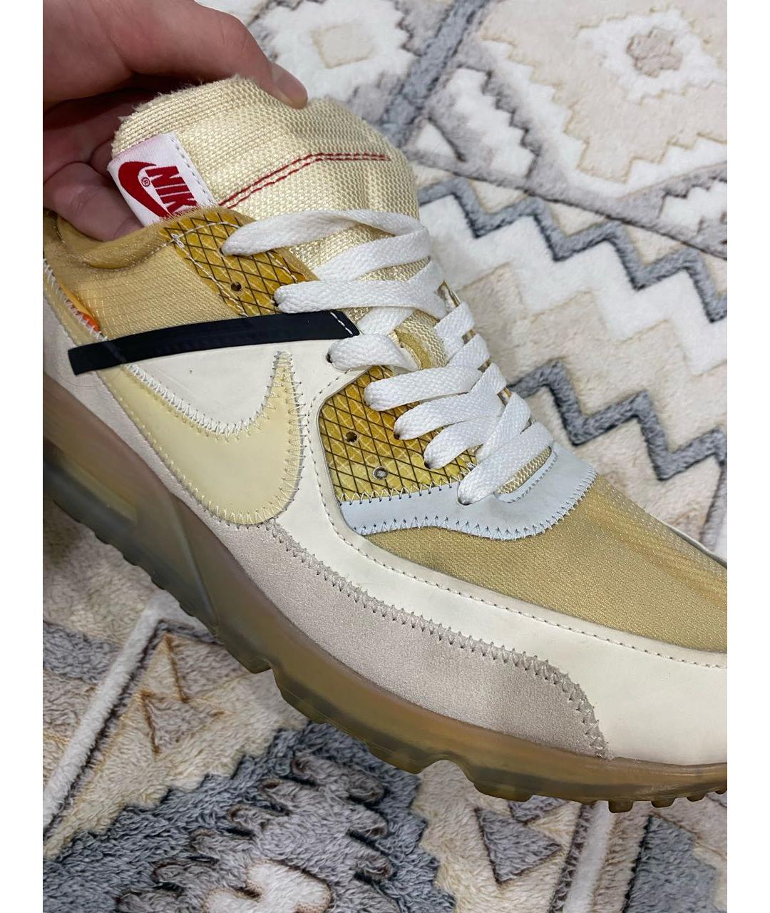 NIKE X OFF-WHITE Бежевые низкие кроссовки / кеды, фото 7