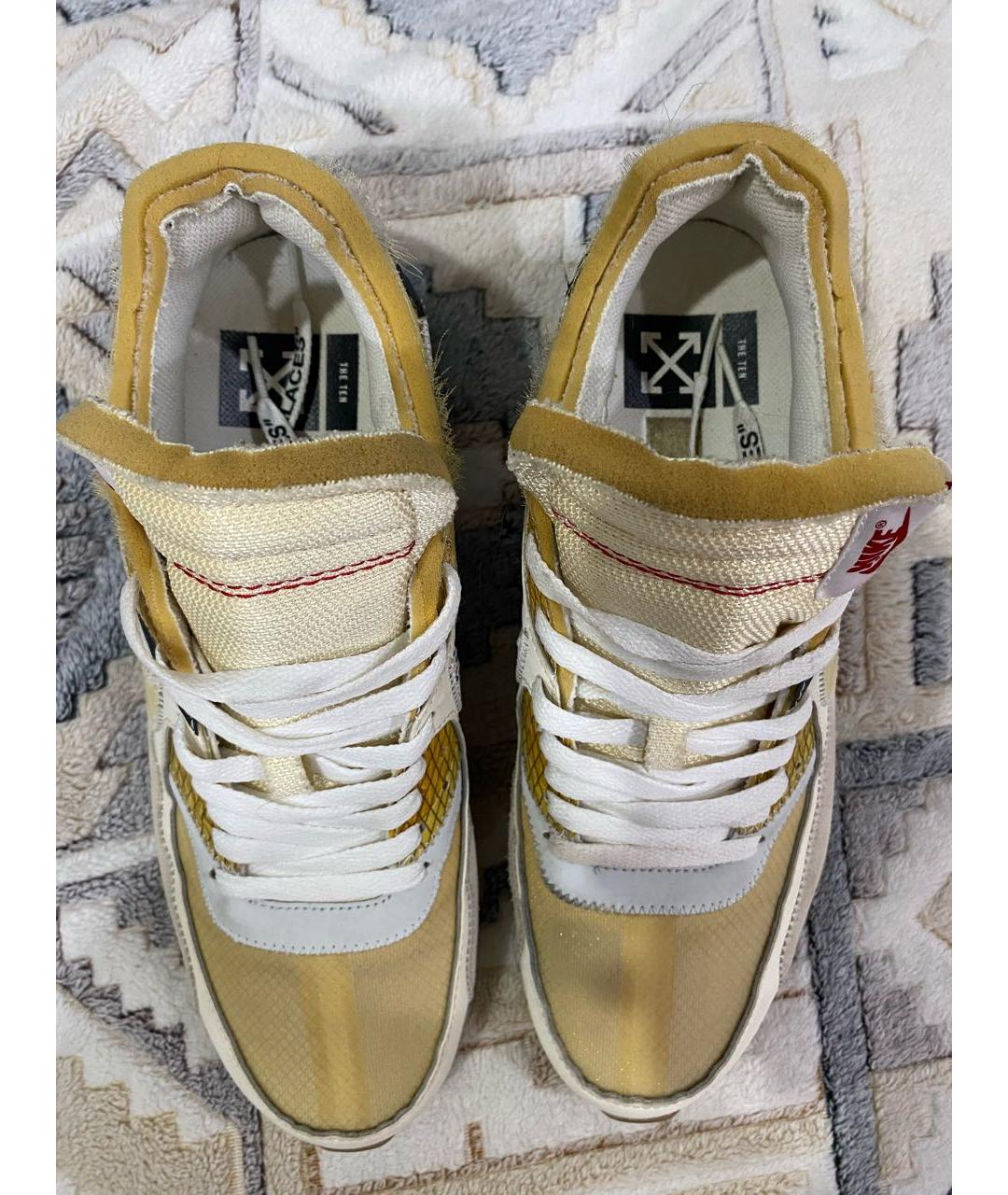 NIKE X OFF-WHITE Бежевые низкие кроссовки / кеды, фото 3