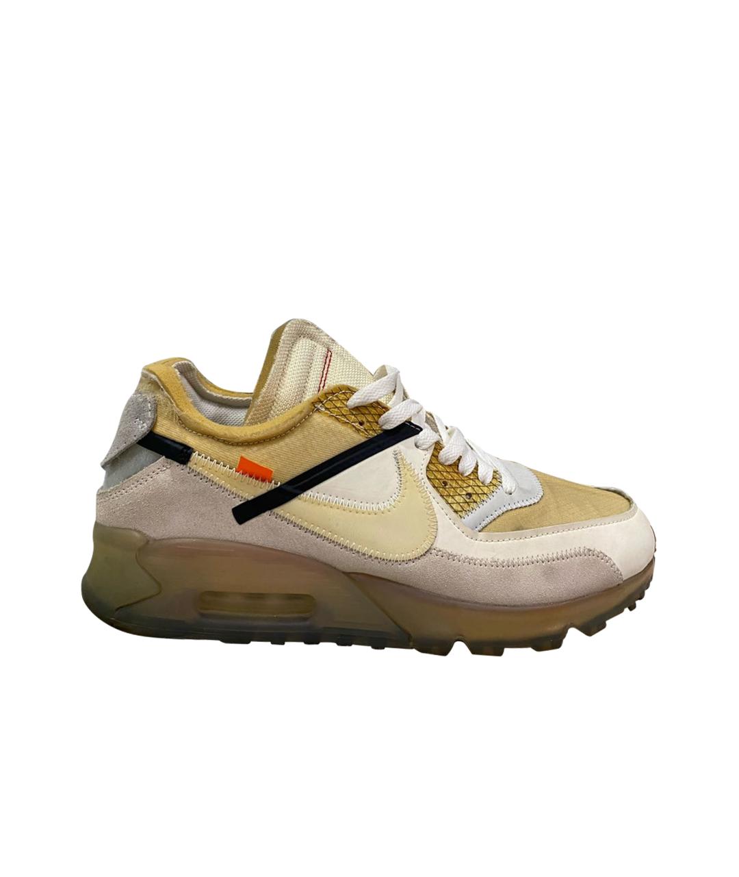 NIKE X OFF-WHITE Бежевые низкие кроссовки / кеды, фото 1